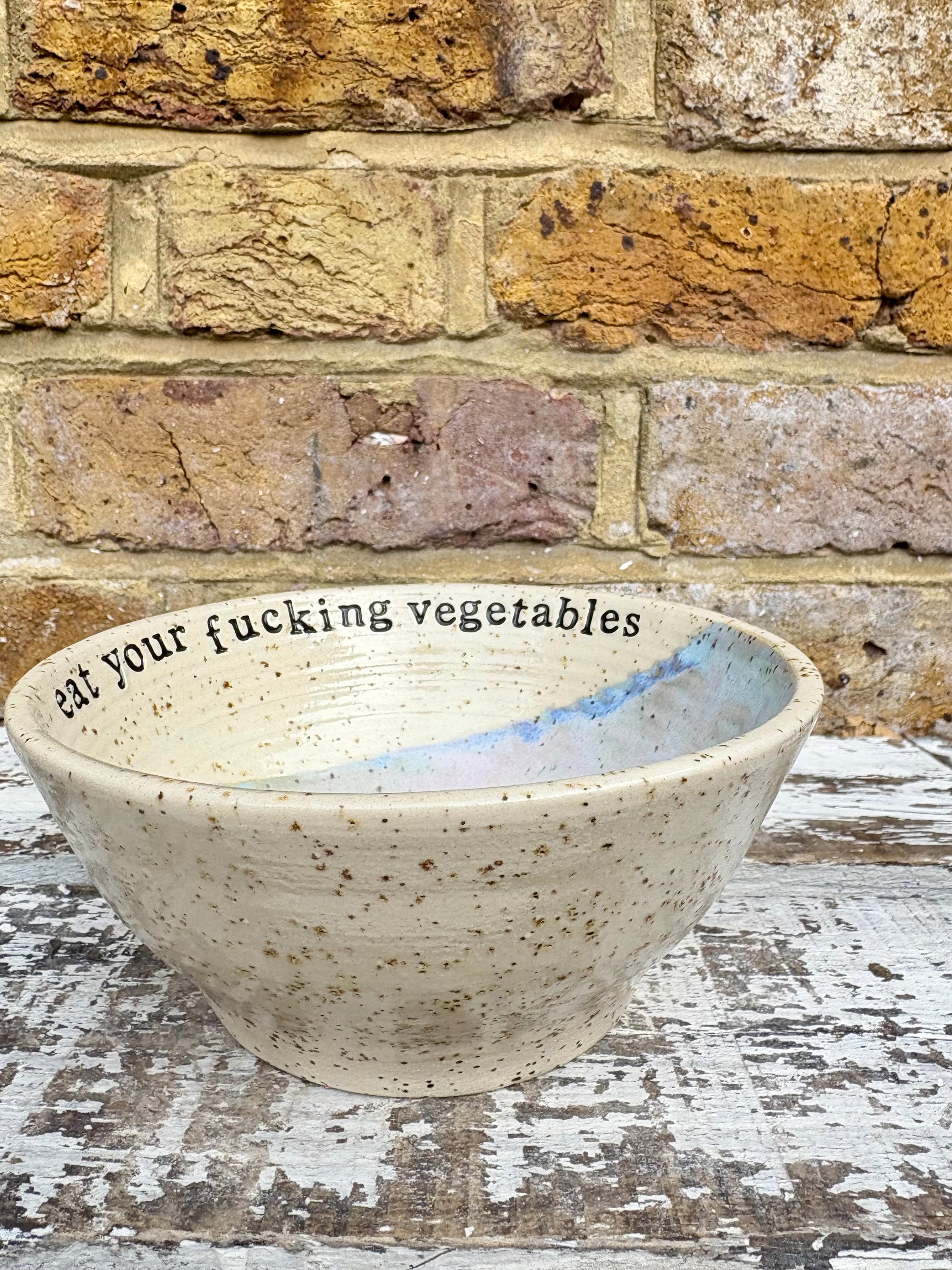 “eat your fucking vegetables" serving dish