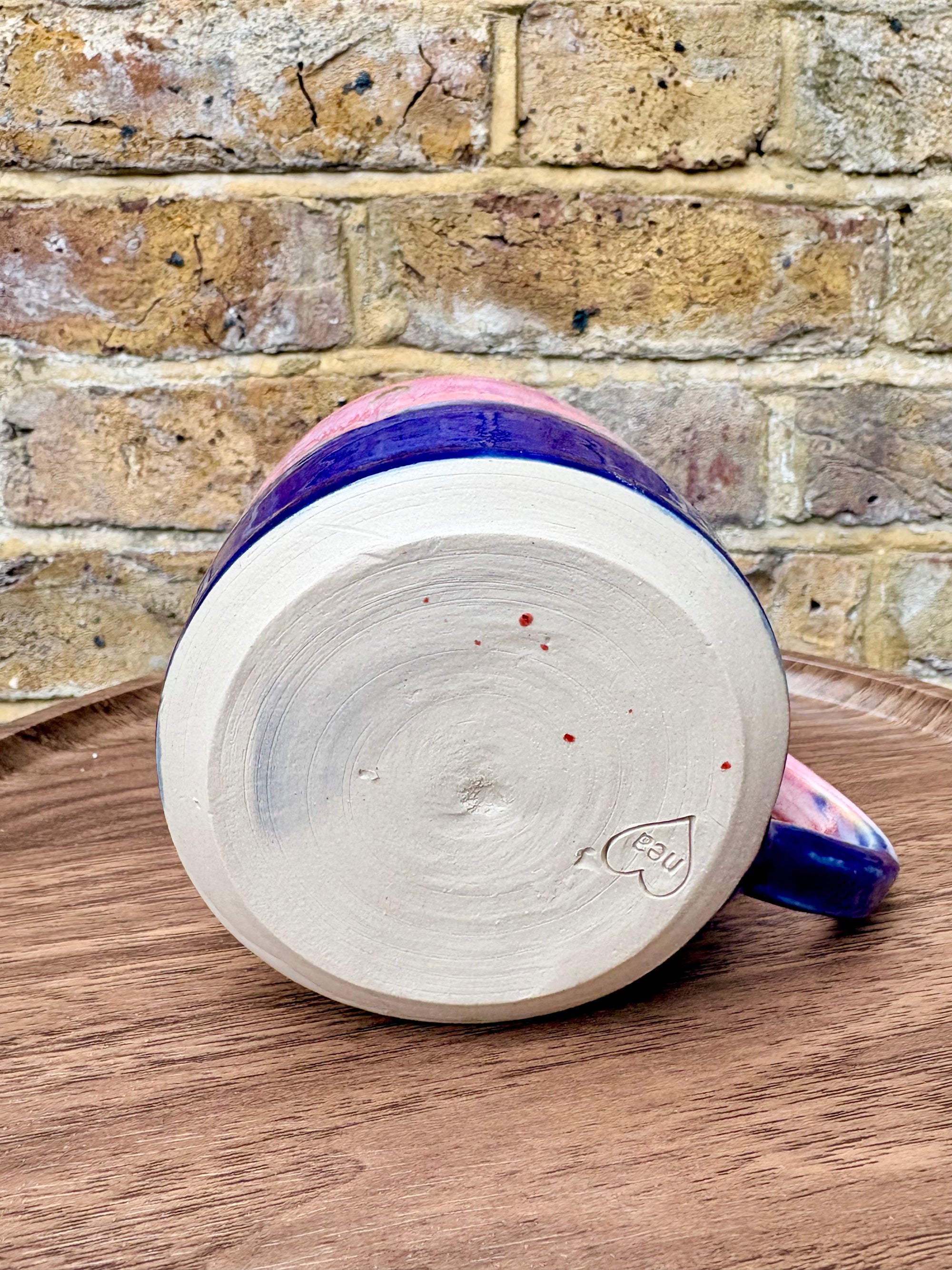 "no one knows what the fuck they're doing" mug (300ml, blue/pink)