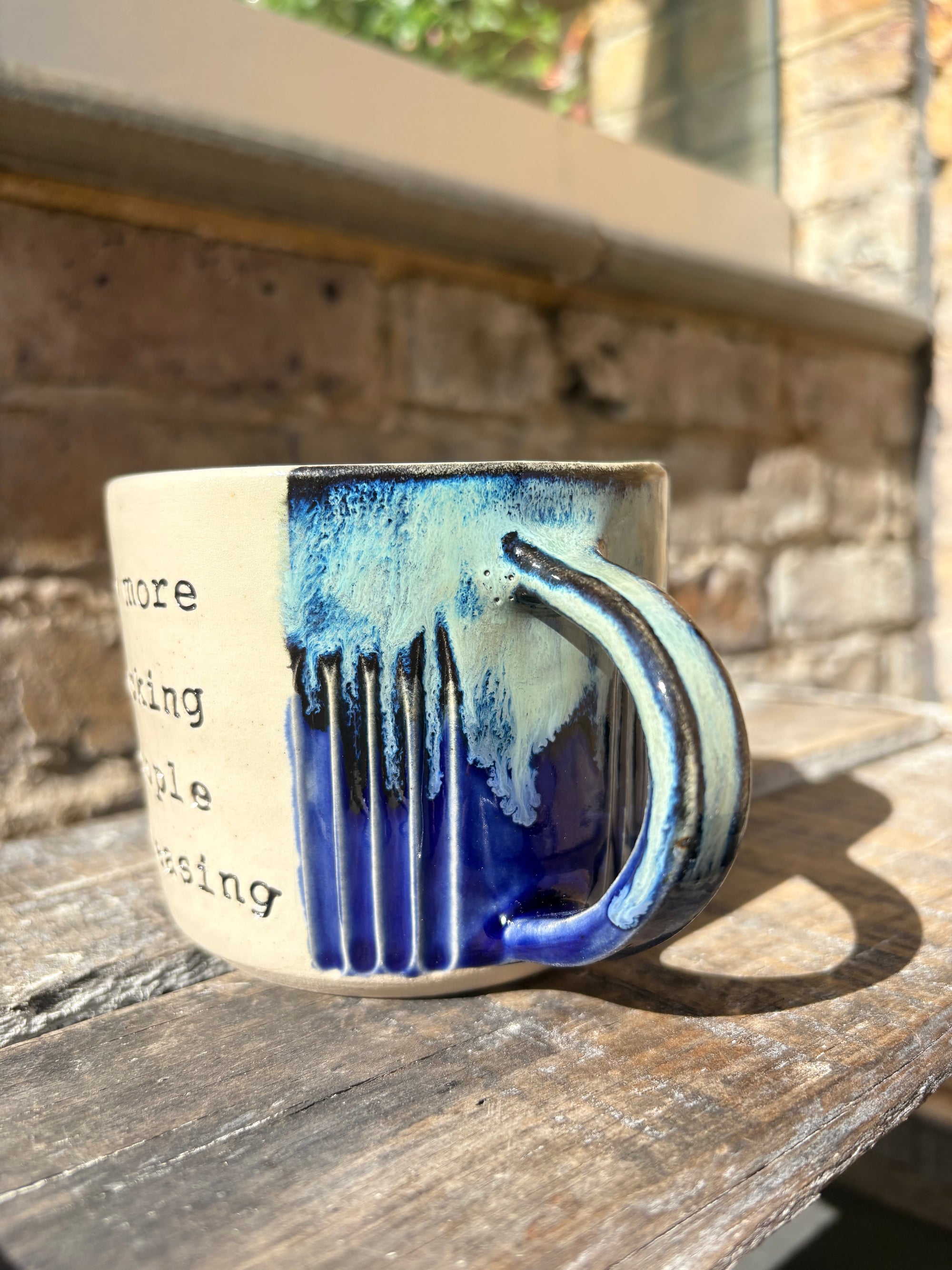 “No more fucking people pleasing" "if that’s okay with you" mug (blue shore)