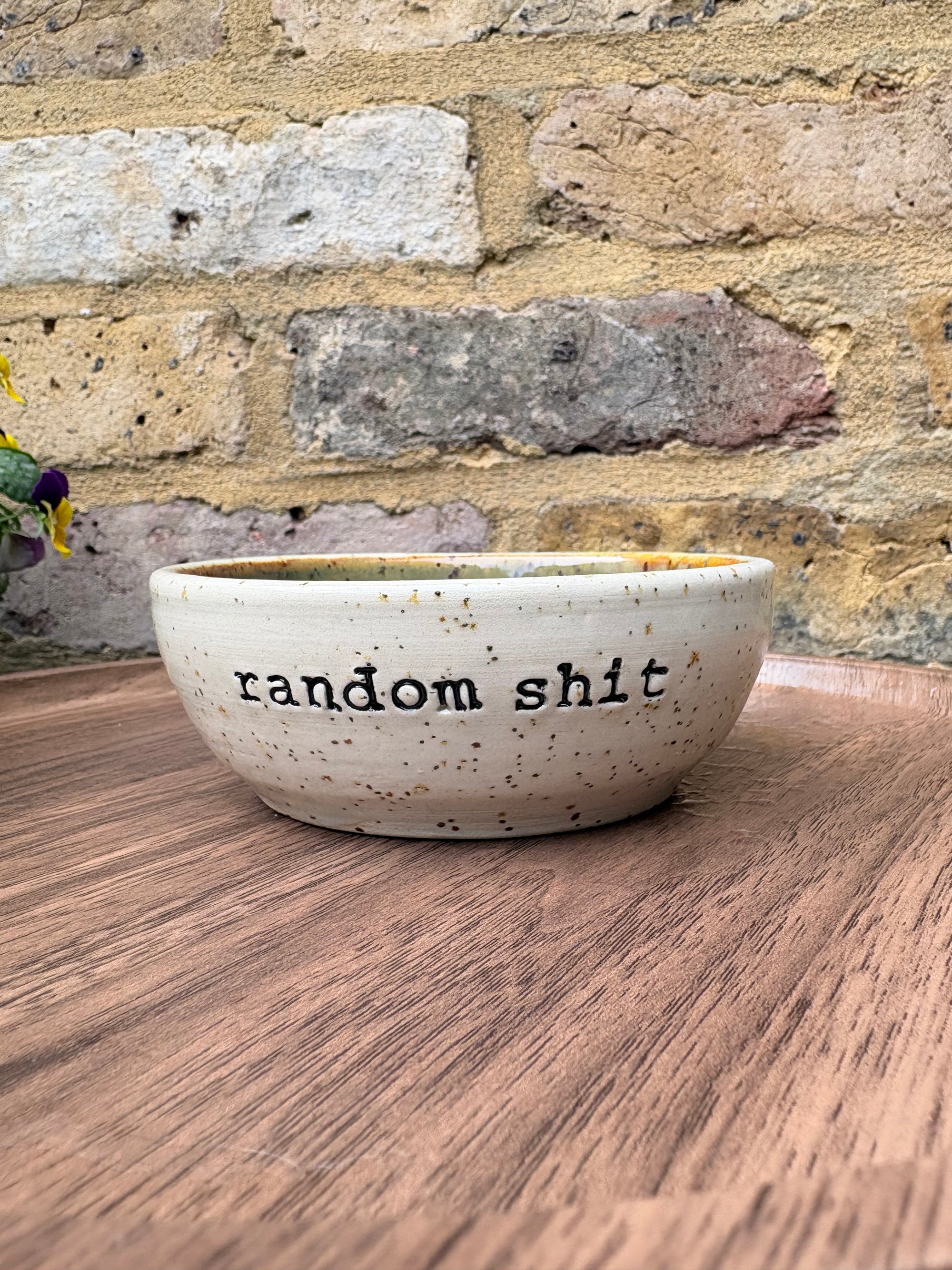"random shit" trinket dish (green speckle)