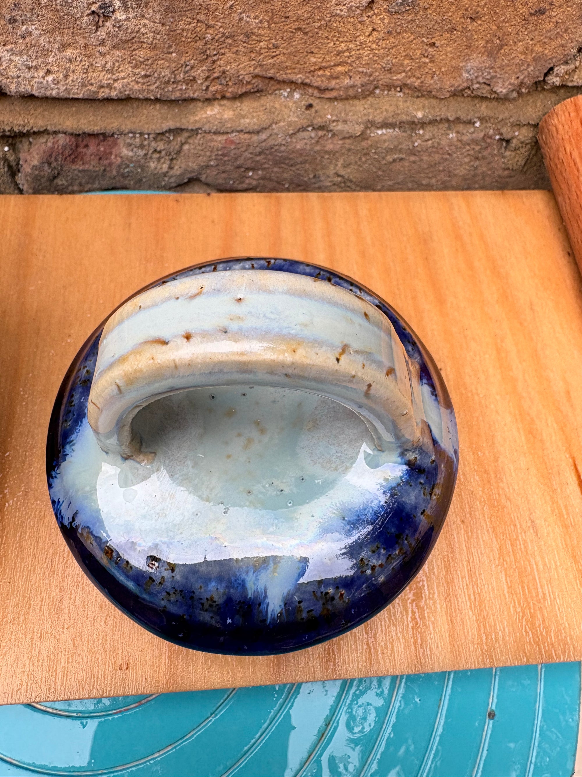 “stuff i should throw away" lidded pot (blue night sky)