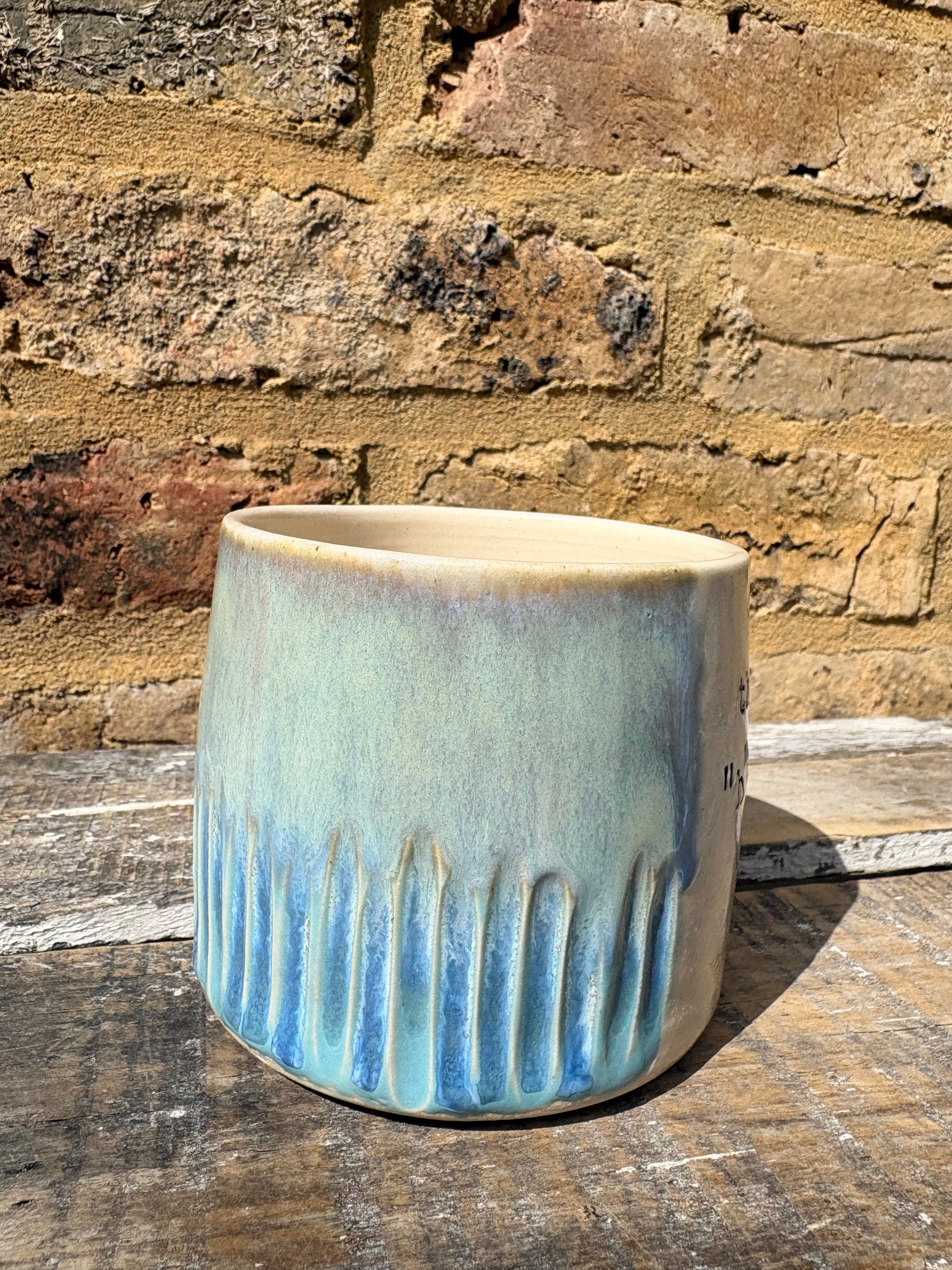 ""there's no "h" in "aitch" except that one" mug (blues)