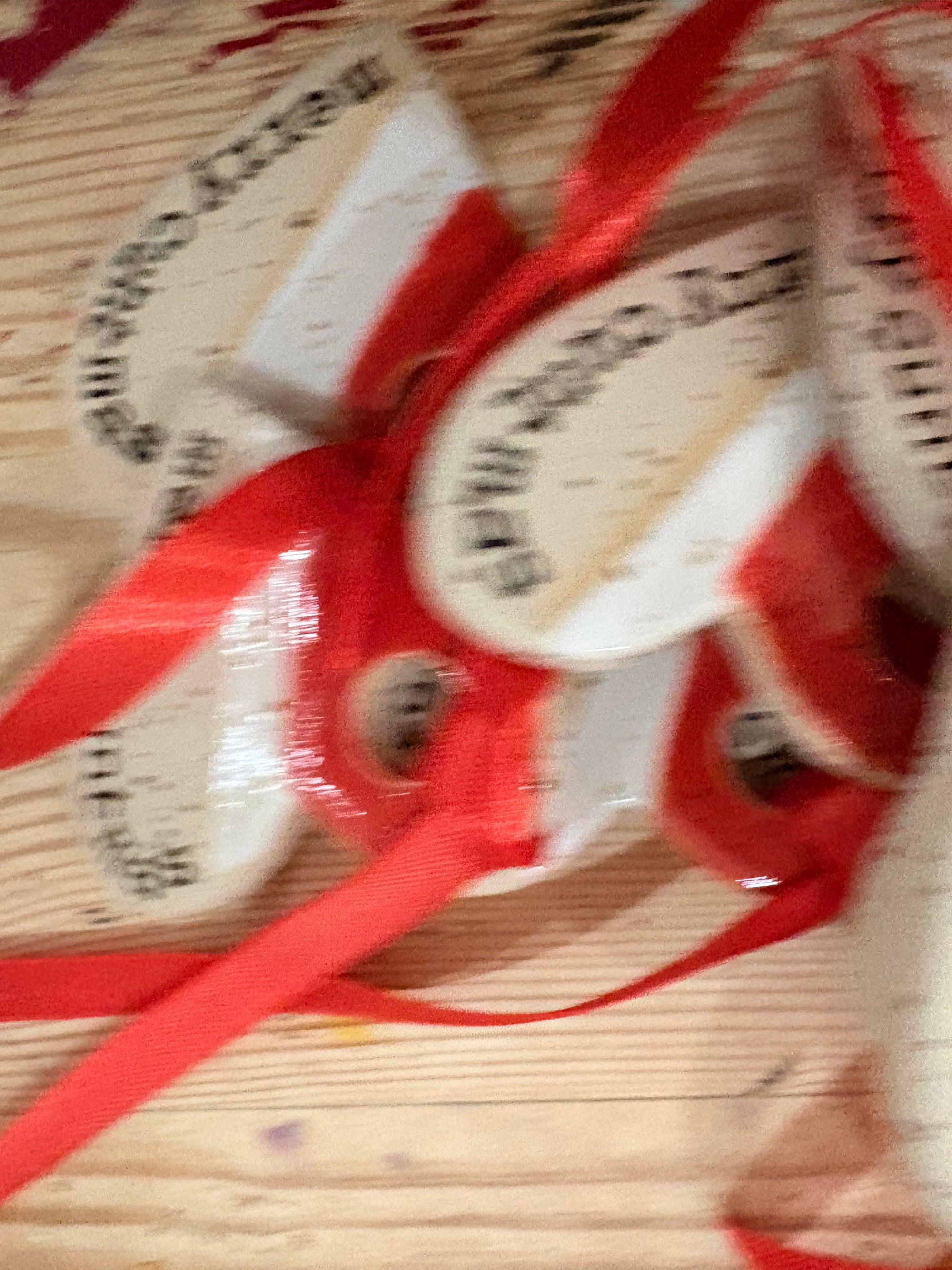 “merry cuntmas” hanging decoration (red and white, large)