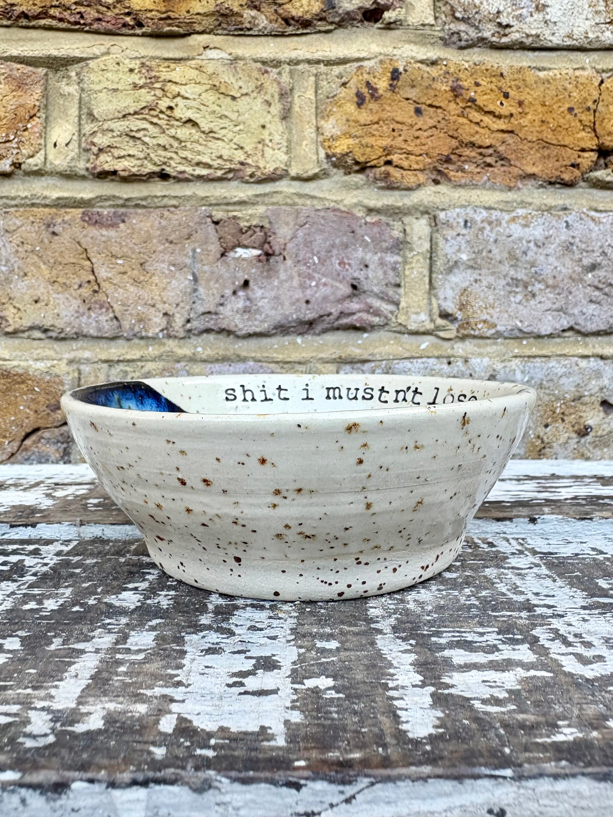 “shit I mustn't lose" trinket dish (antique blue)