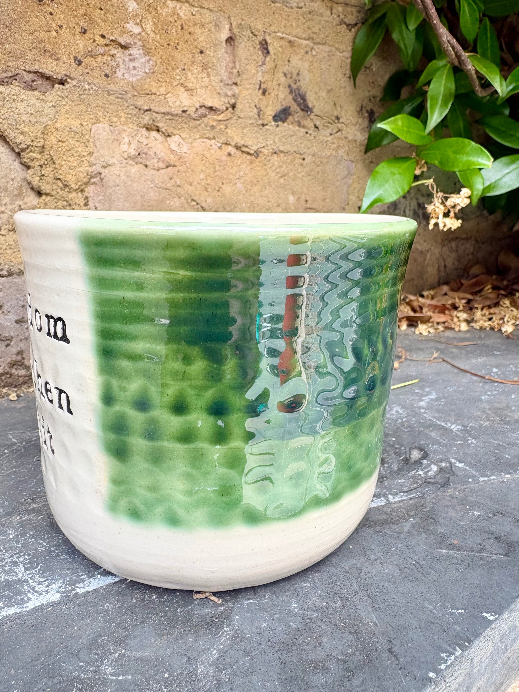 "random kitchen shit" utensil holder (green)