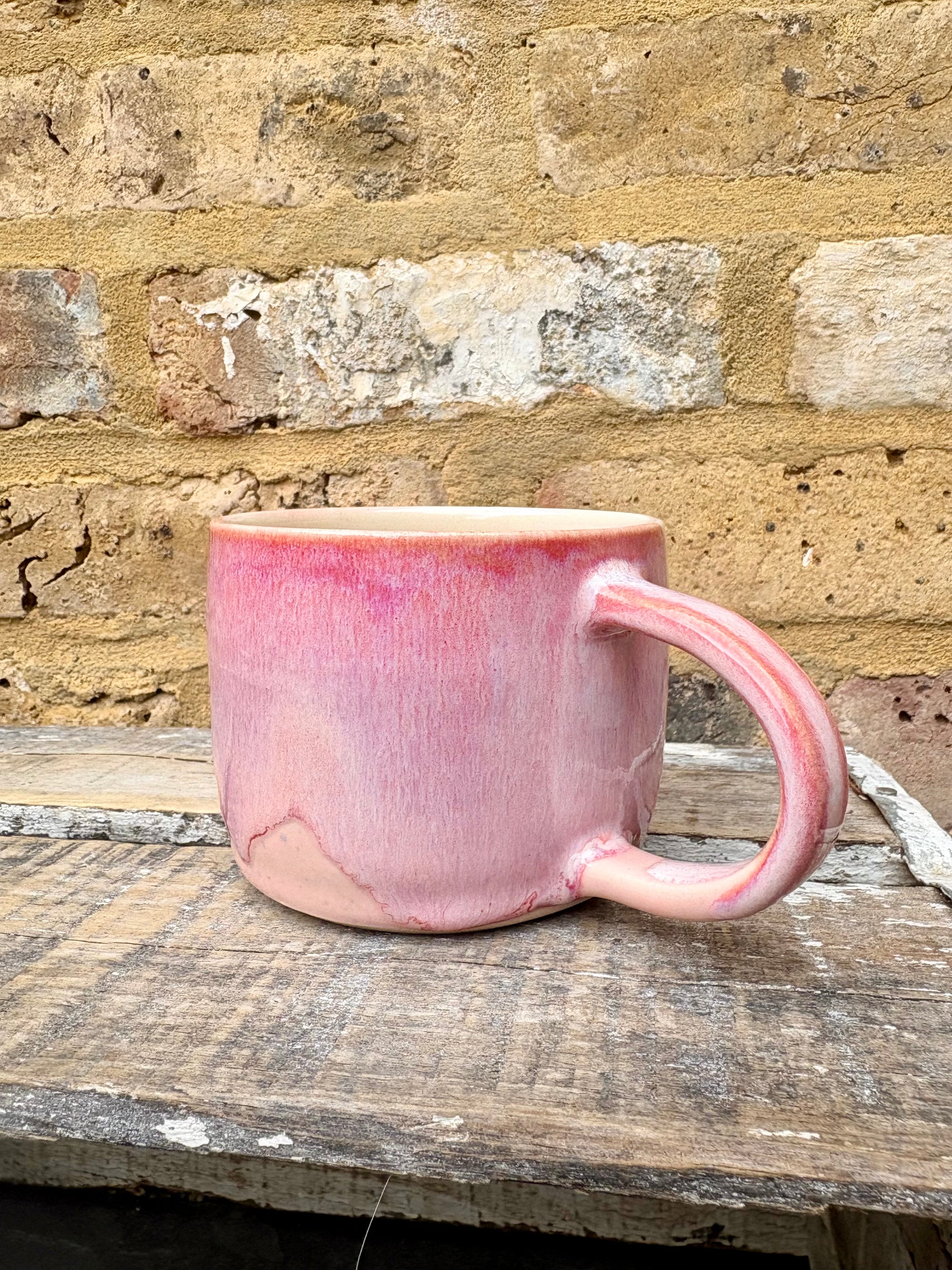 "barely fucking functioning" mug (pink)