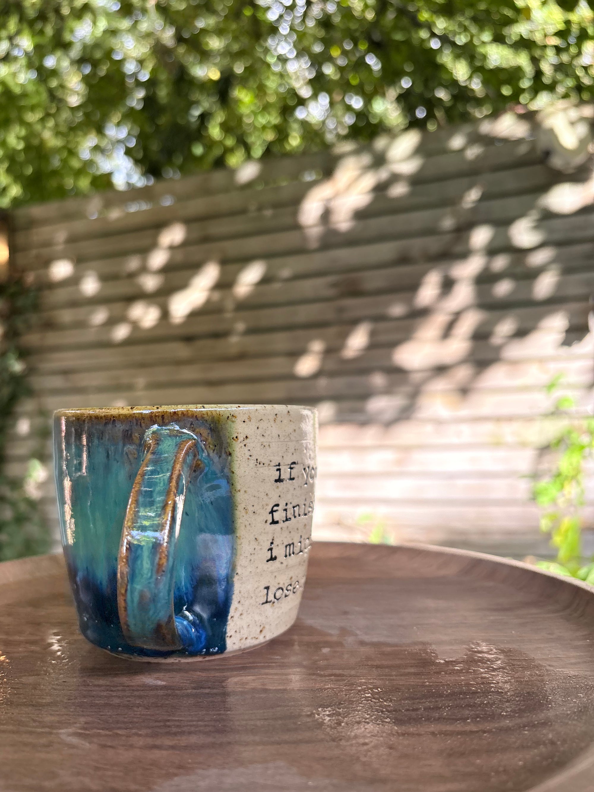 “if you let me finish this now, i might not lose my shit later" mug (Greens)