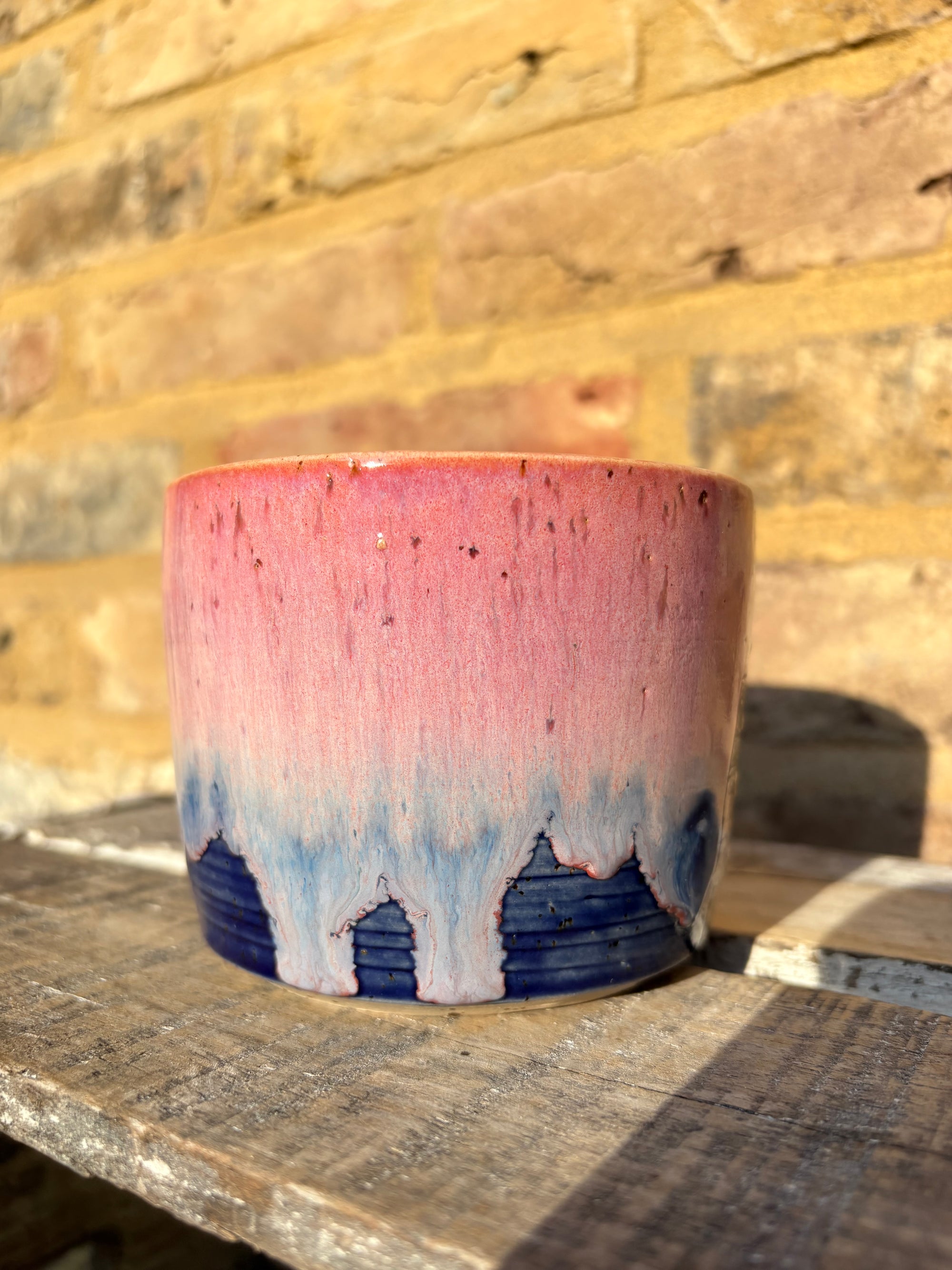 "reach out circle back deep dive touch base drill down” mug (pink night sky)