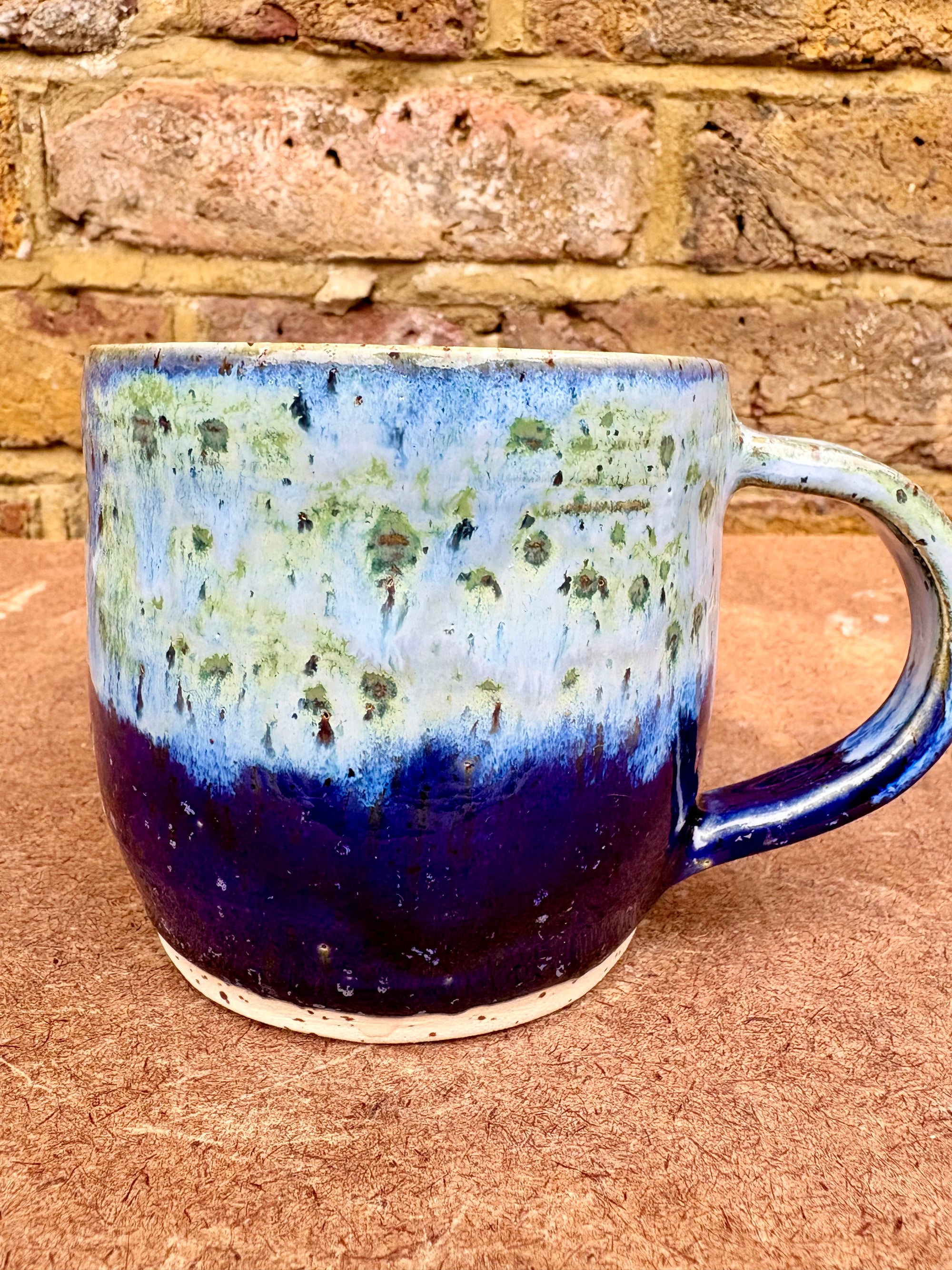 "shhh" mug (Blue and Green Speckle)