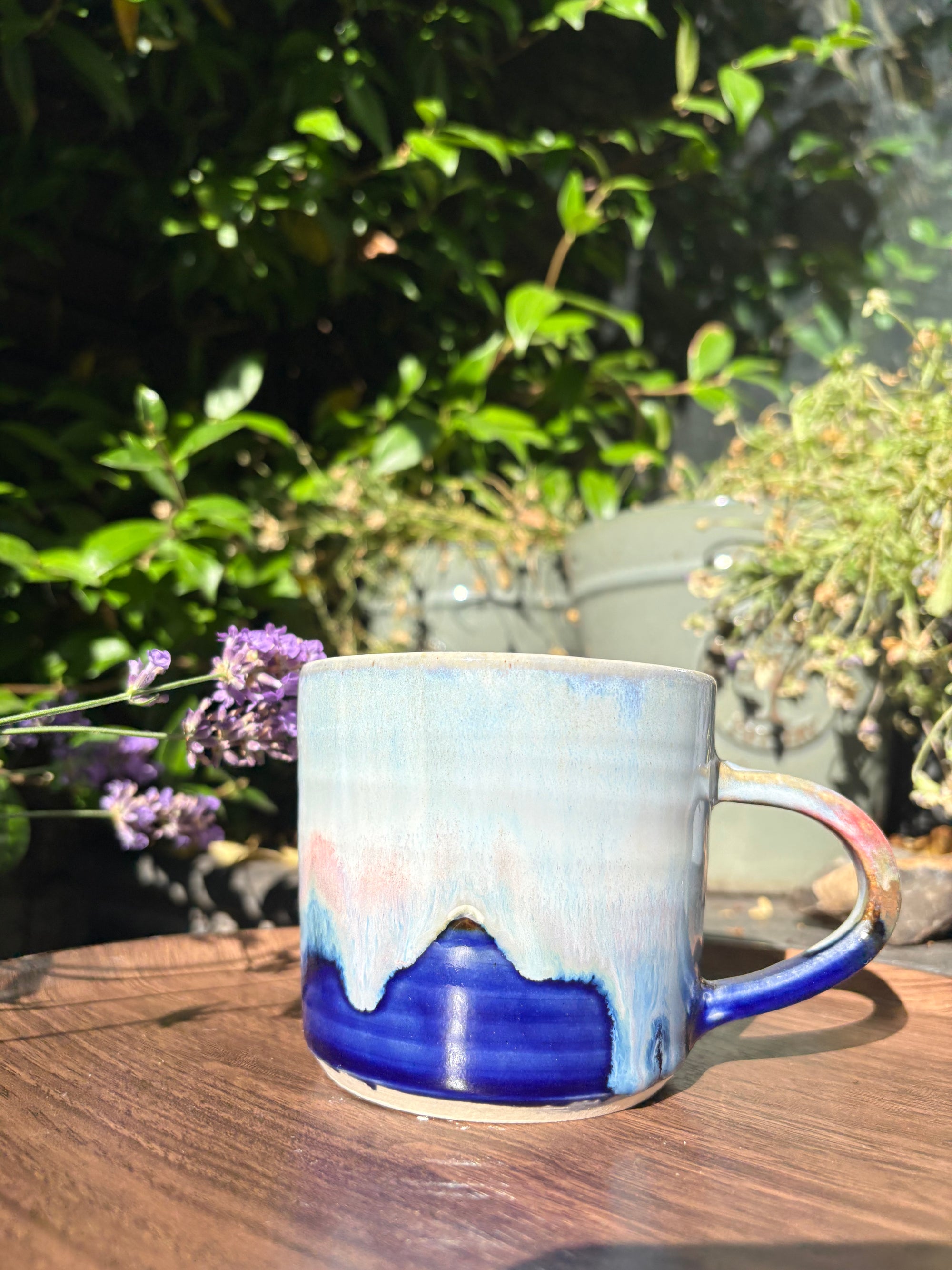"menopausal and fresh out of fucks" mug (blues night sky)