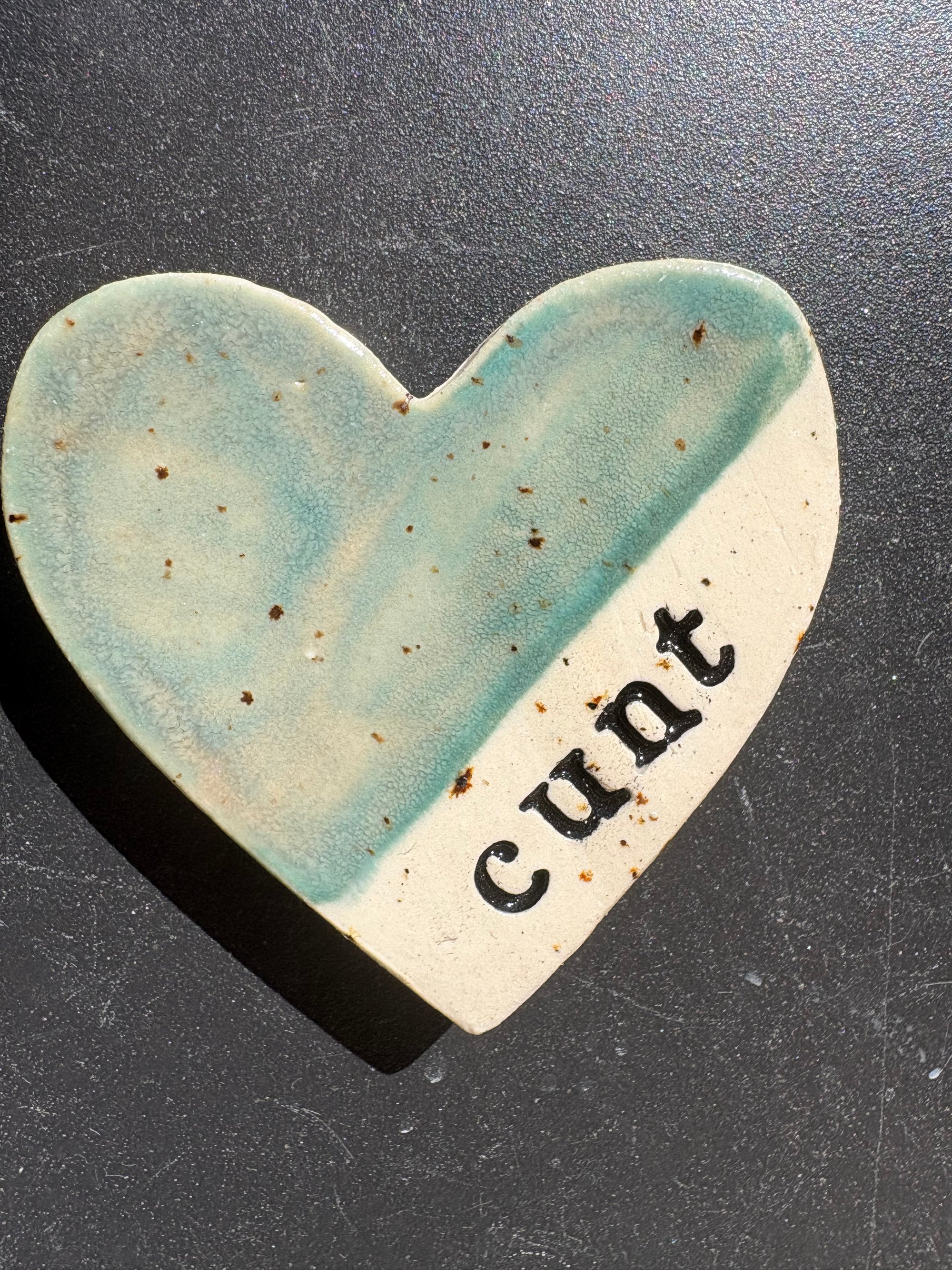 “cunt" magnet (green/blue, large)