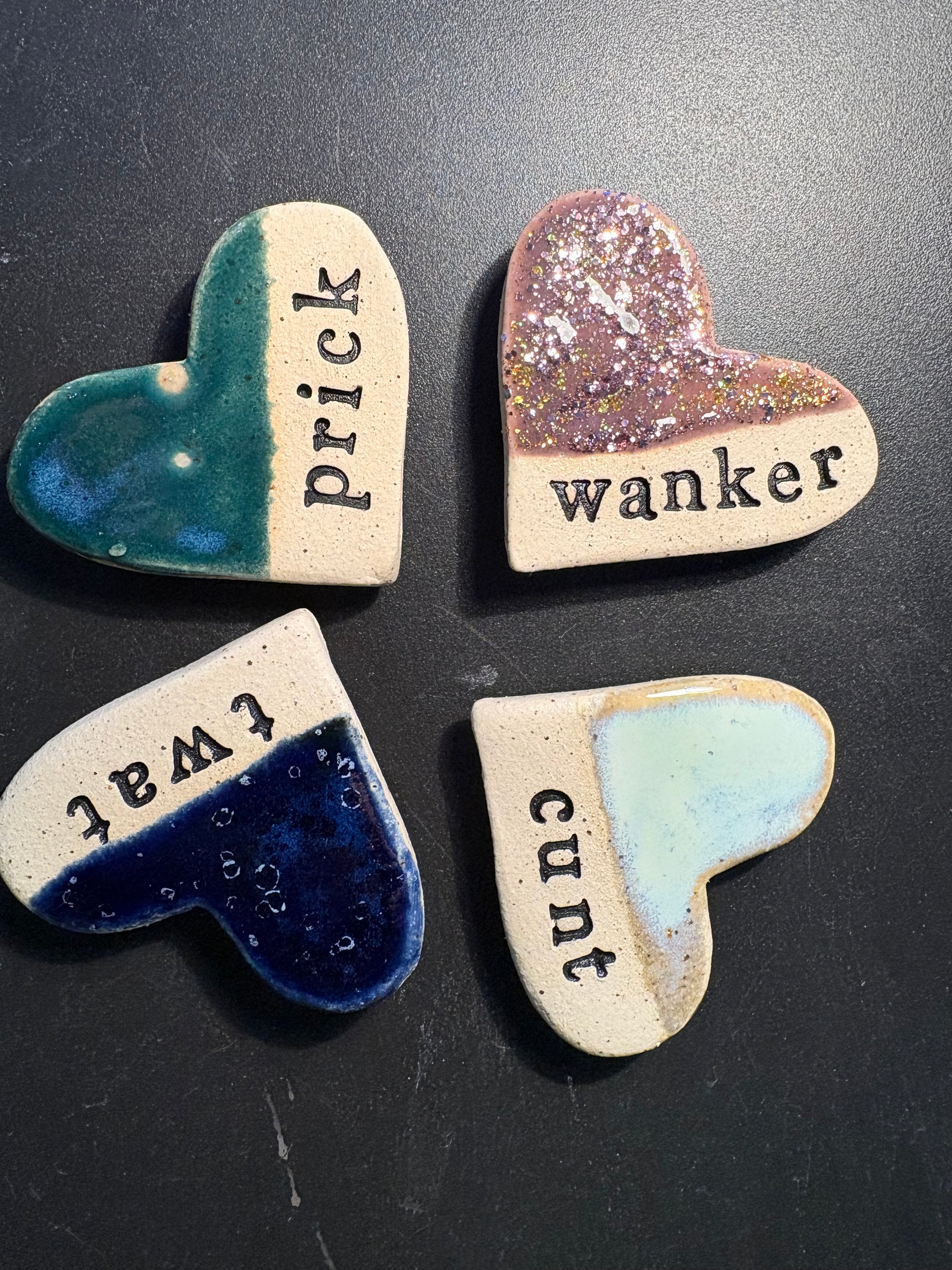Sweary Magnet Set (4 heart shaped magnets)
