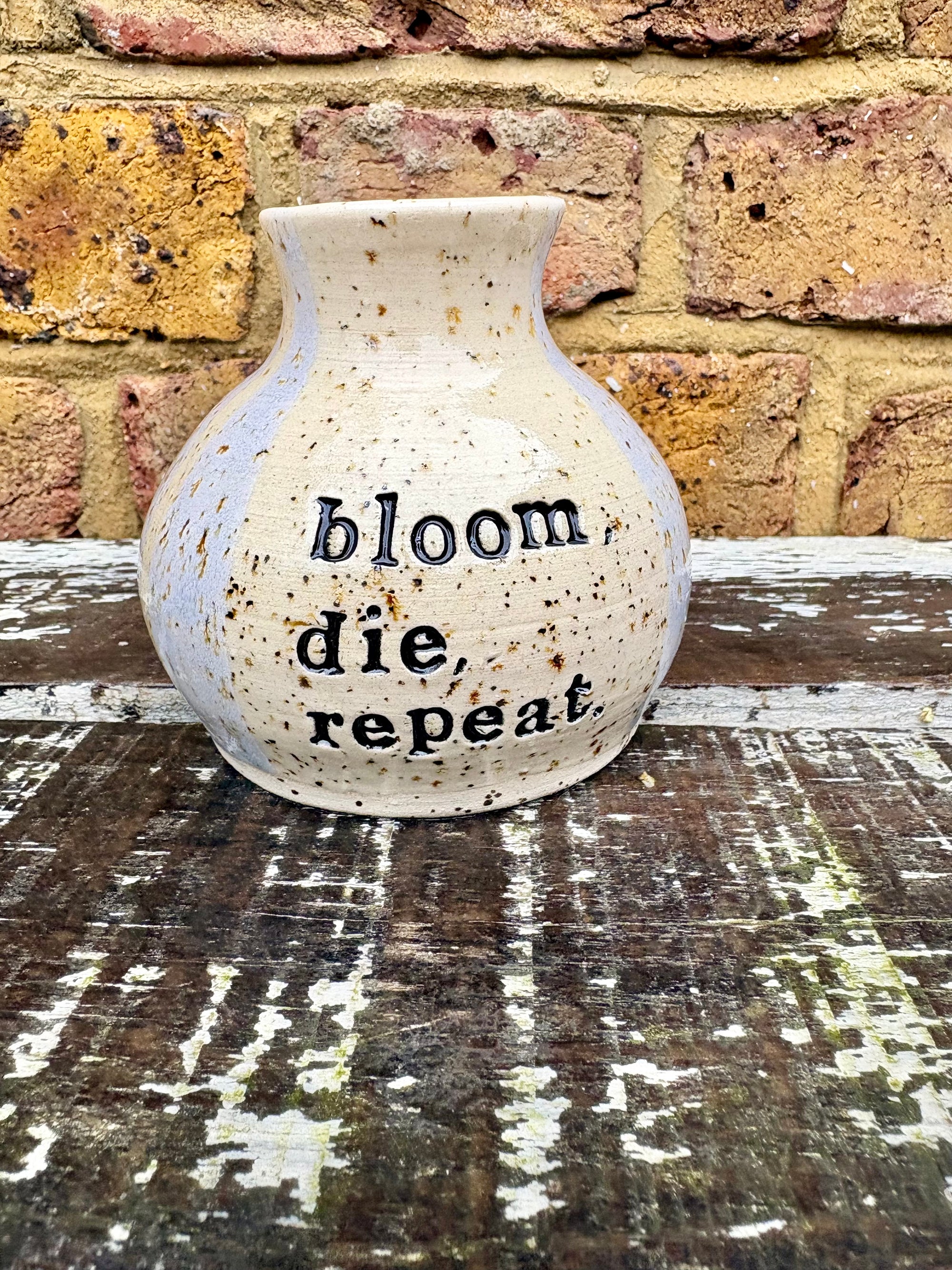 "bloom, die, repeat" chubby vase (lilac stripe)
