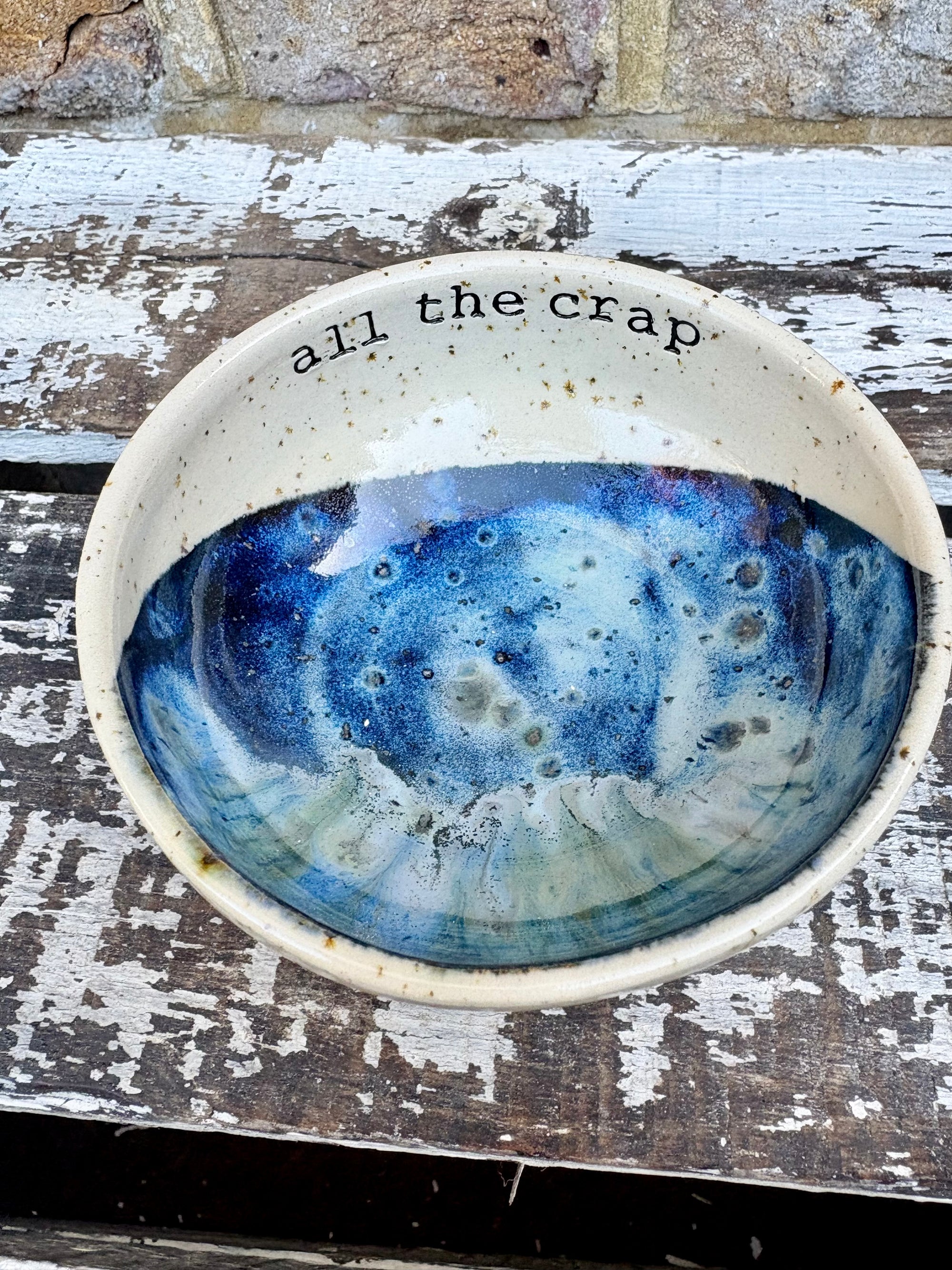 “All the crap” trinket dish (antique blue)