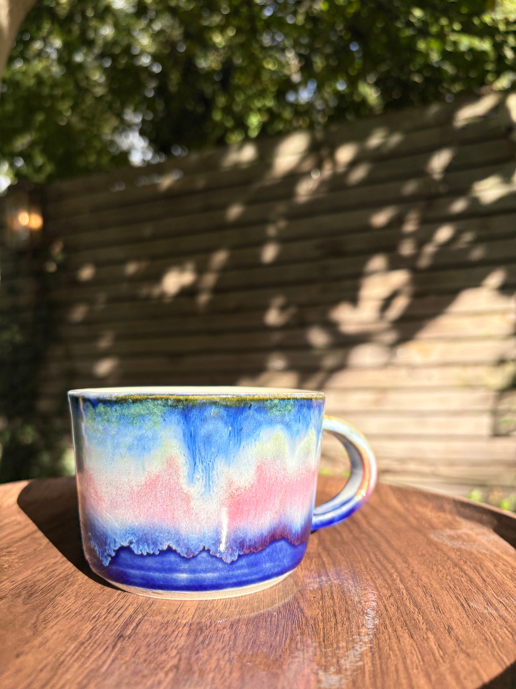 "I 🩷 my job” "FML" mug (Blue Night Sky, 260ml, right hander)