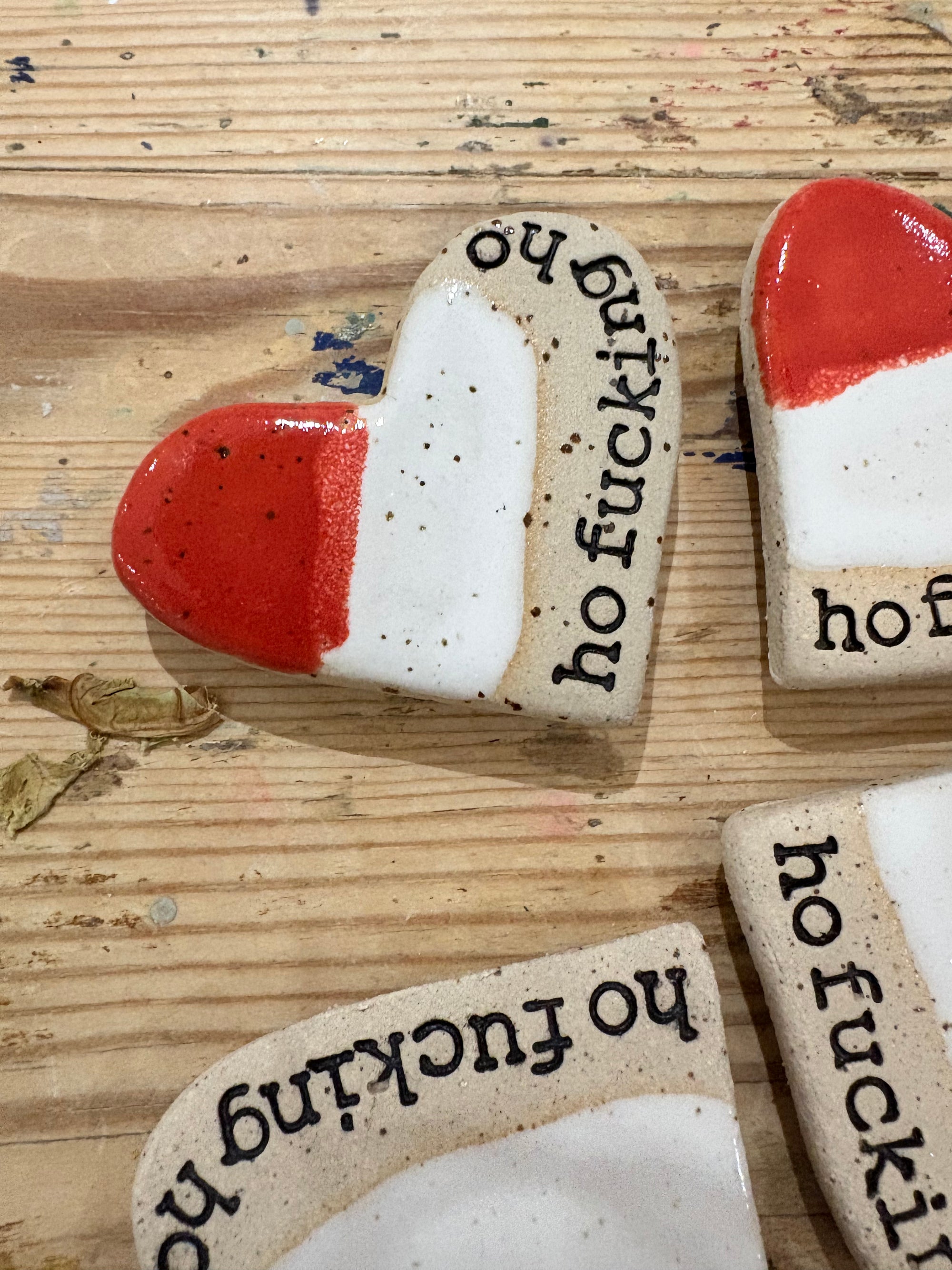 “ho fucking ho” magnet (red and white, medium)