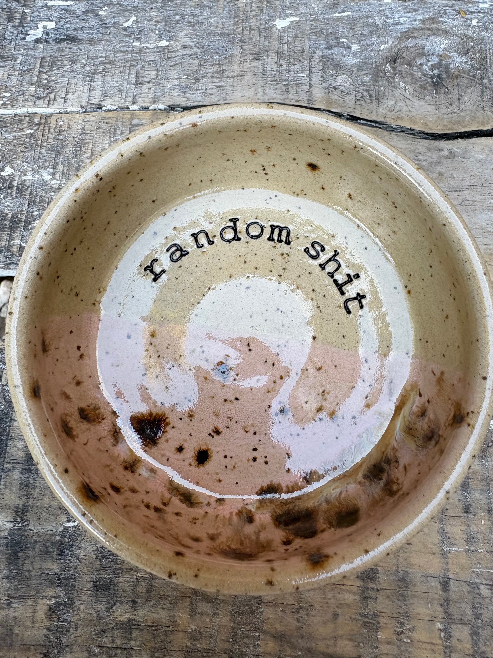 "random shit" trinket dish (pink, flecked)