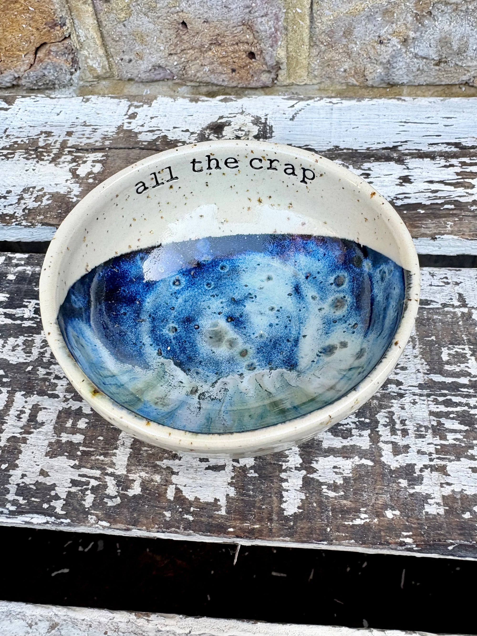 “All the crap” trinket dish (antique blue)