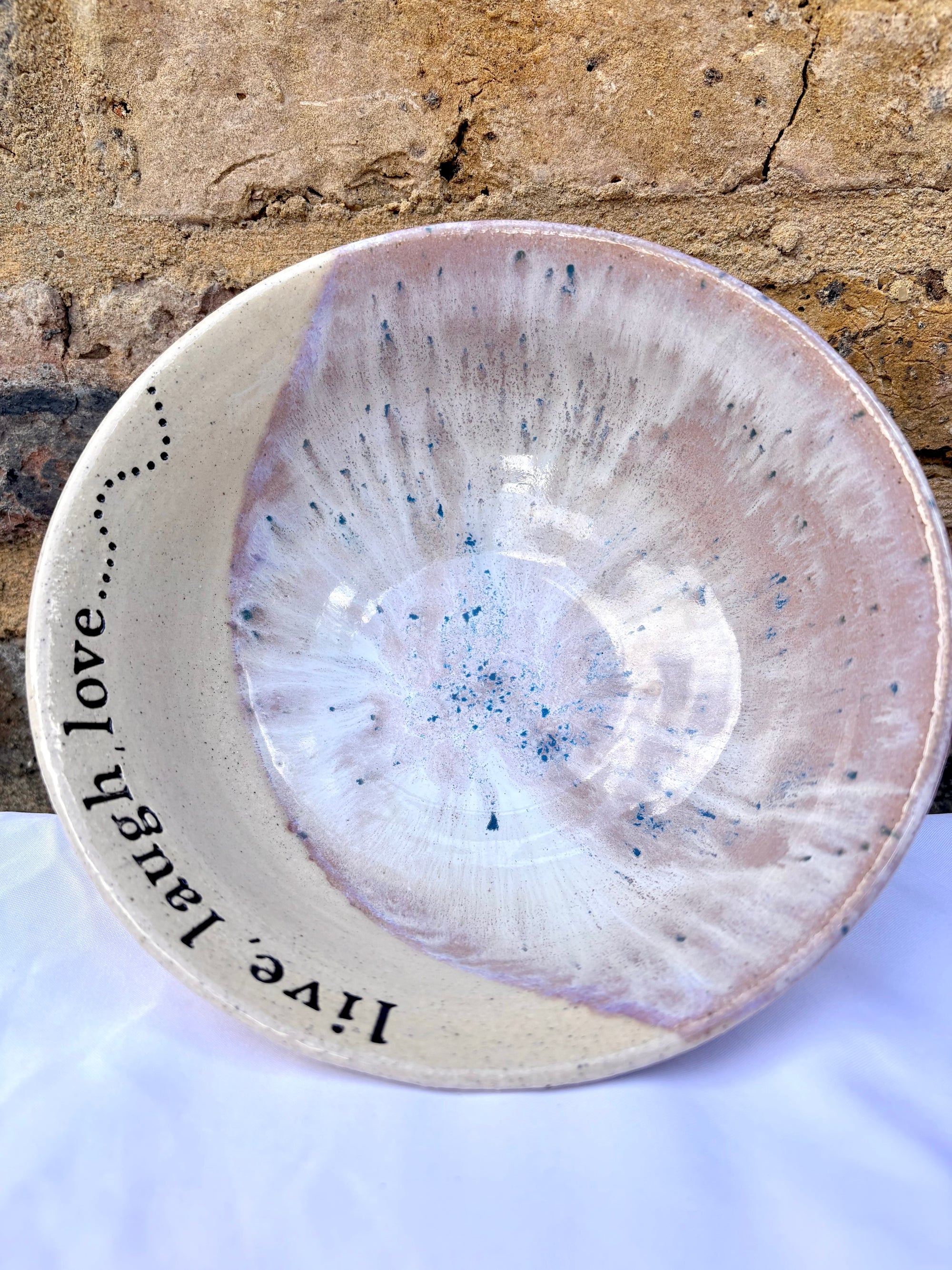 "live, laugh, love...or despair and die alone" bowl (Lilac Dream)