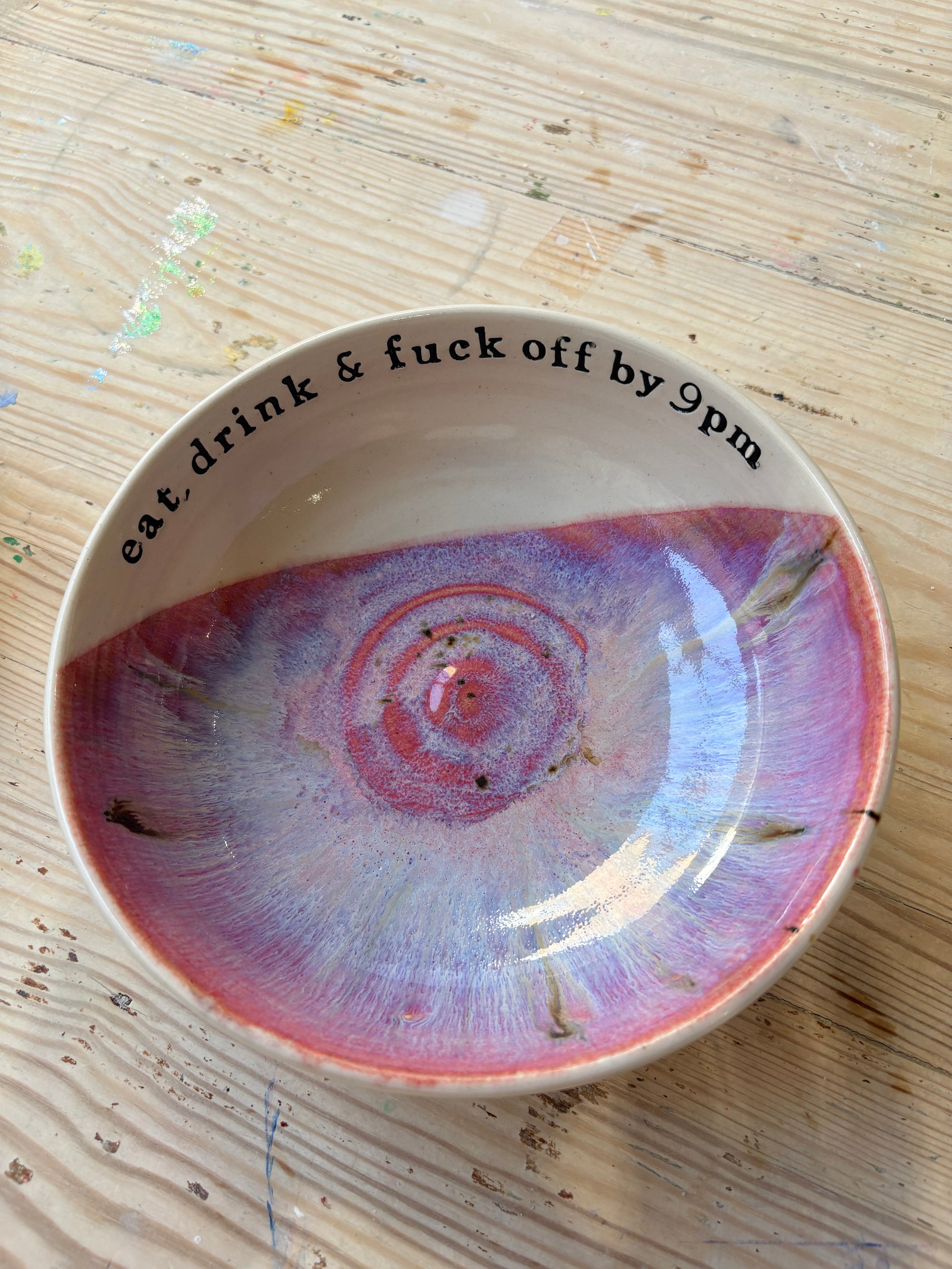 “cunt off fuck face" mug (pinks) plus bowl