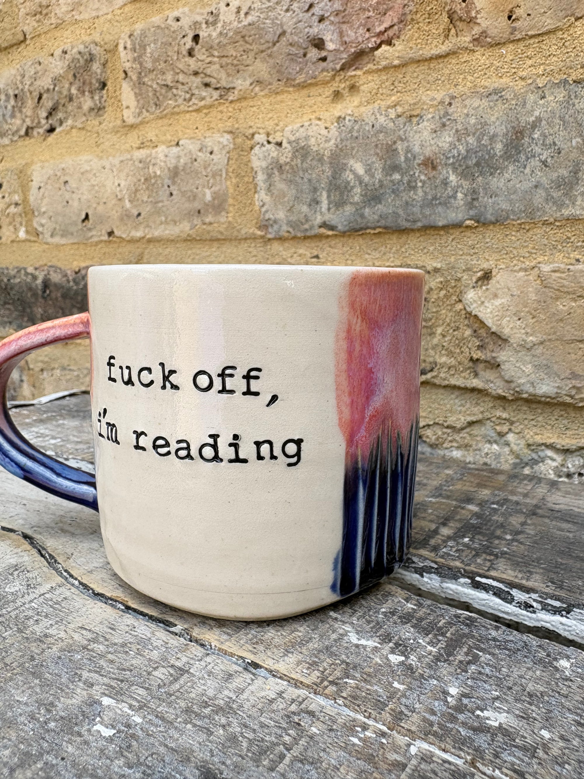 Two “fuck off i’m reading” mugs