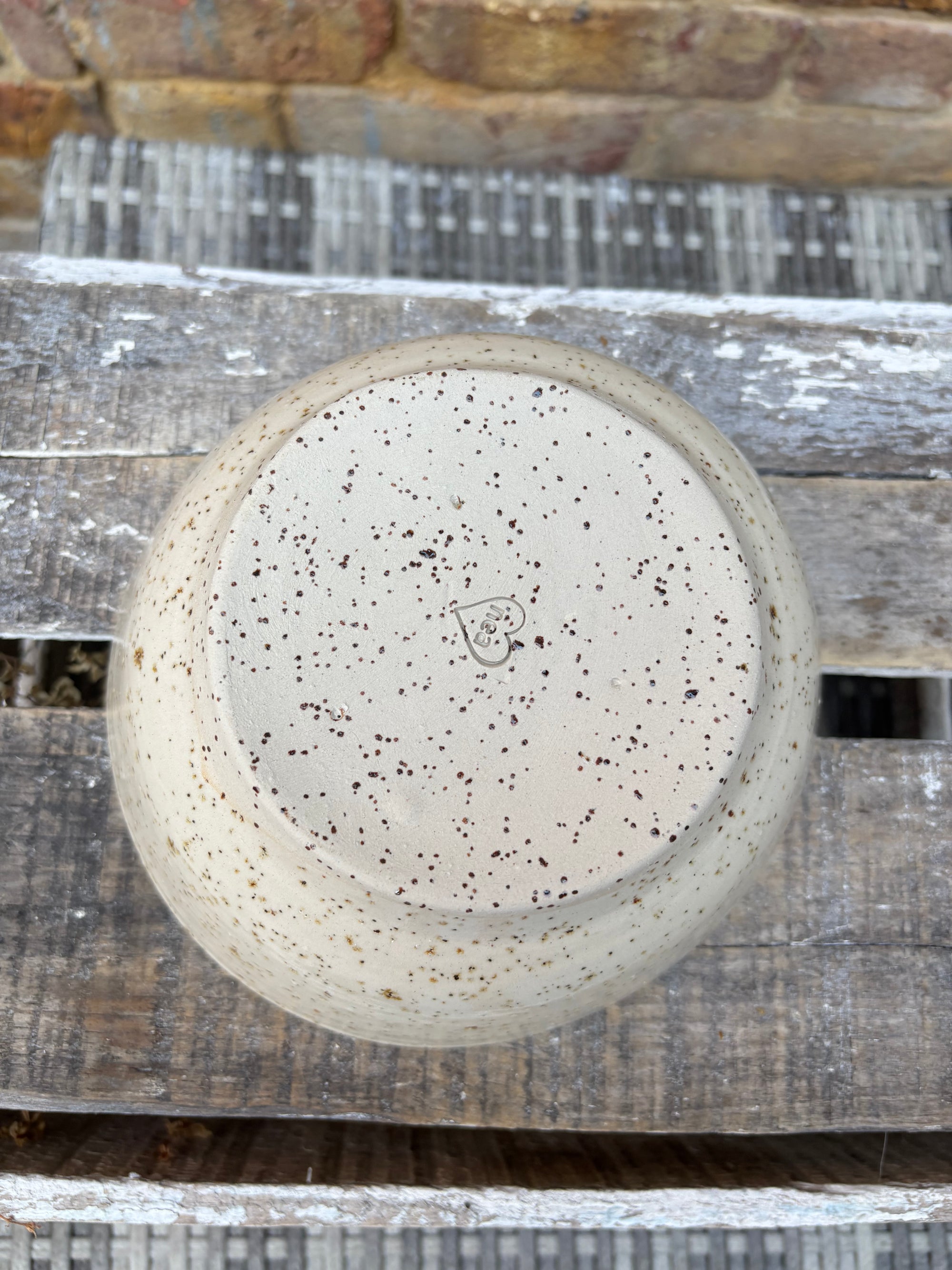 “eat, drink and fuck off by 9pm"  deep round salad/pasta bowl (lilac, flecked clay)