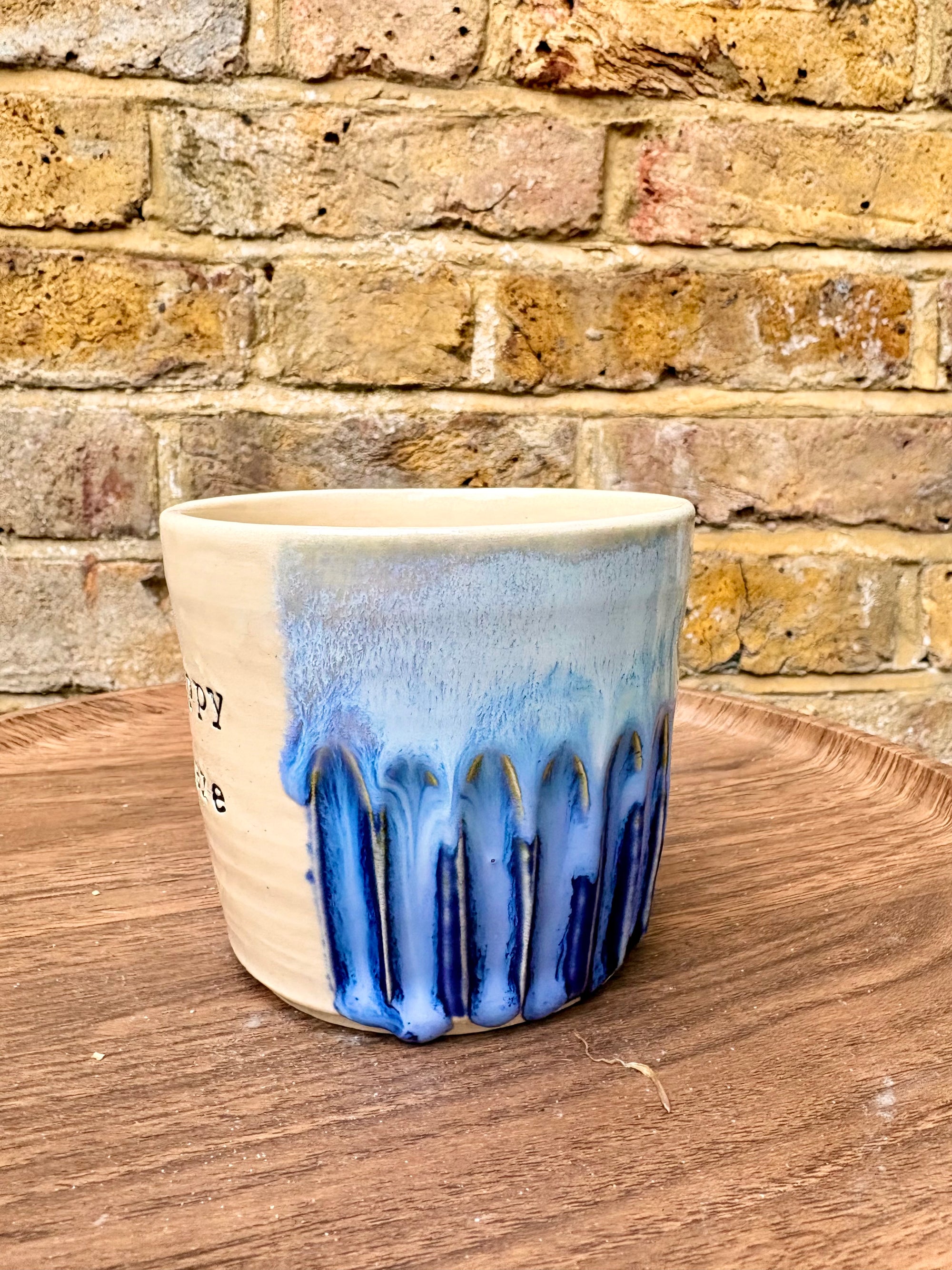 "really happy to be here” "what a bunch of cunts" mug (blues)