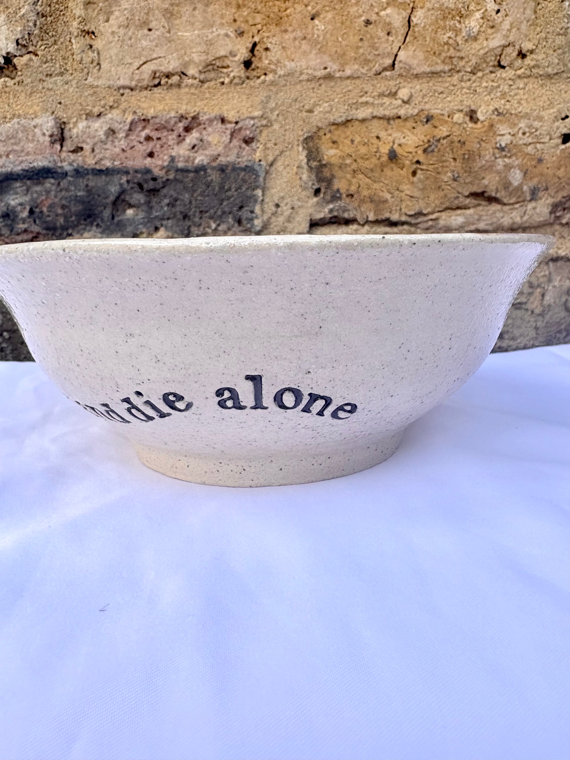 "live, laugh, love...or despair and die alone" bowl (Lilac Dream)