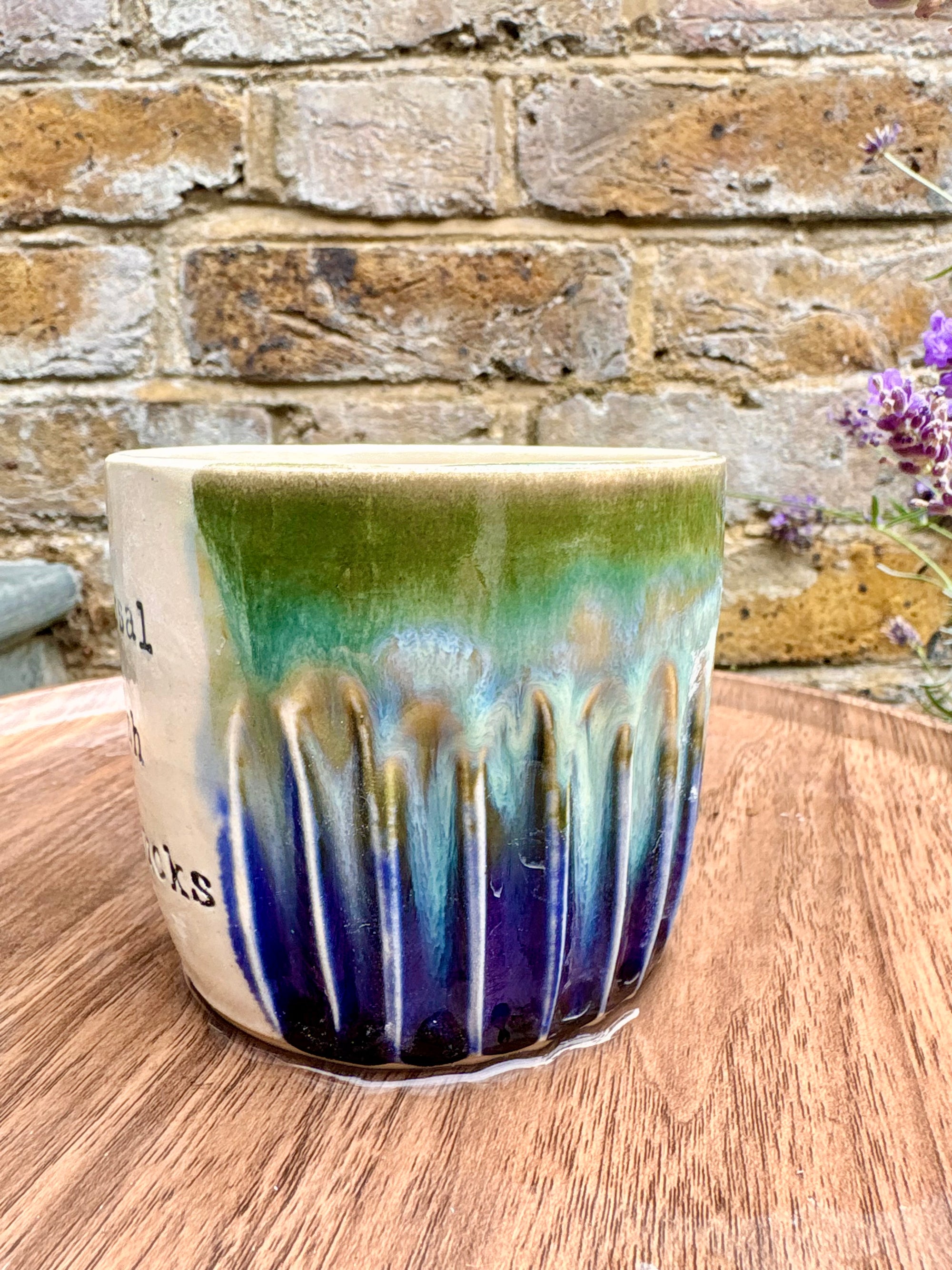 "menopausal and fresh out of fucks" mug (green/blue/ seconds)