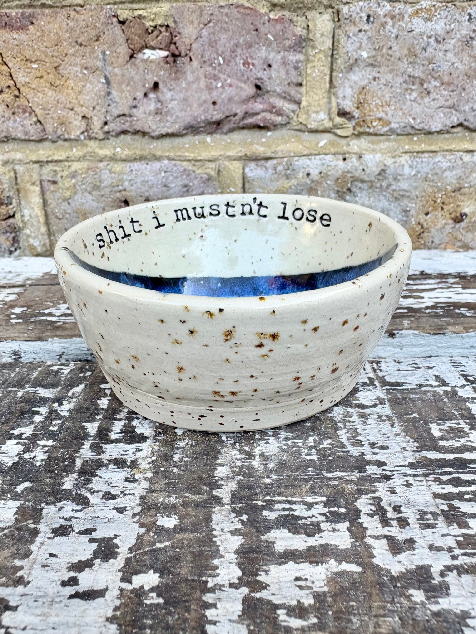 “shit I mustn't lose" trinket dish (antique blue)