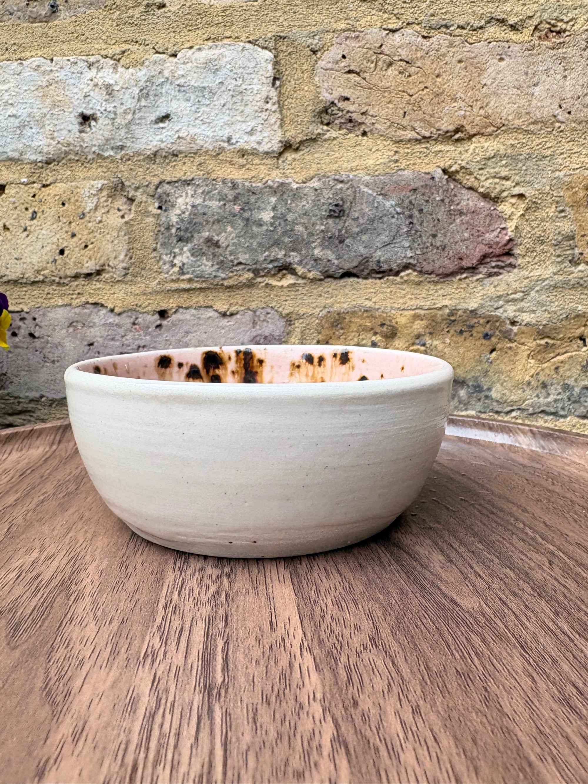 "small talk survivor" bowl (pink giraffe)