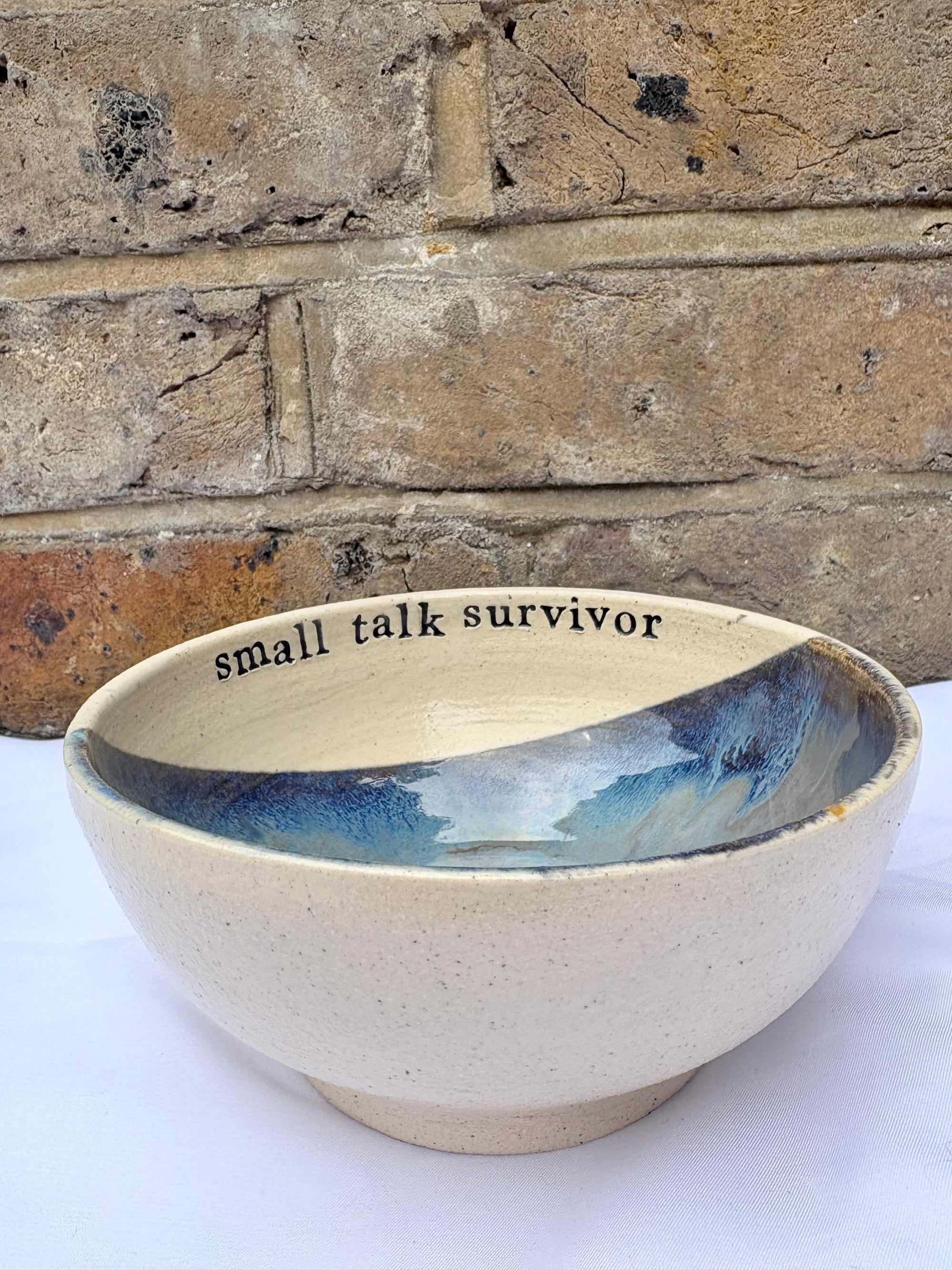 “small talk survivor" bowl (Lavender Sky)