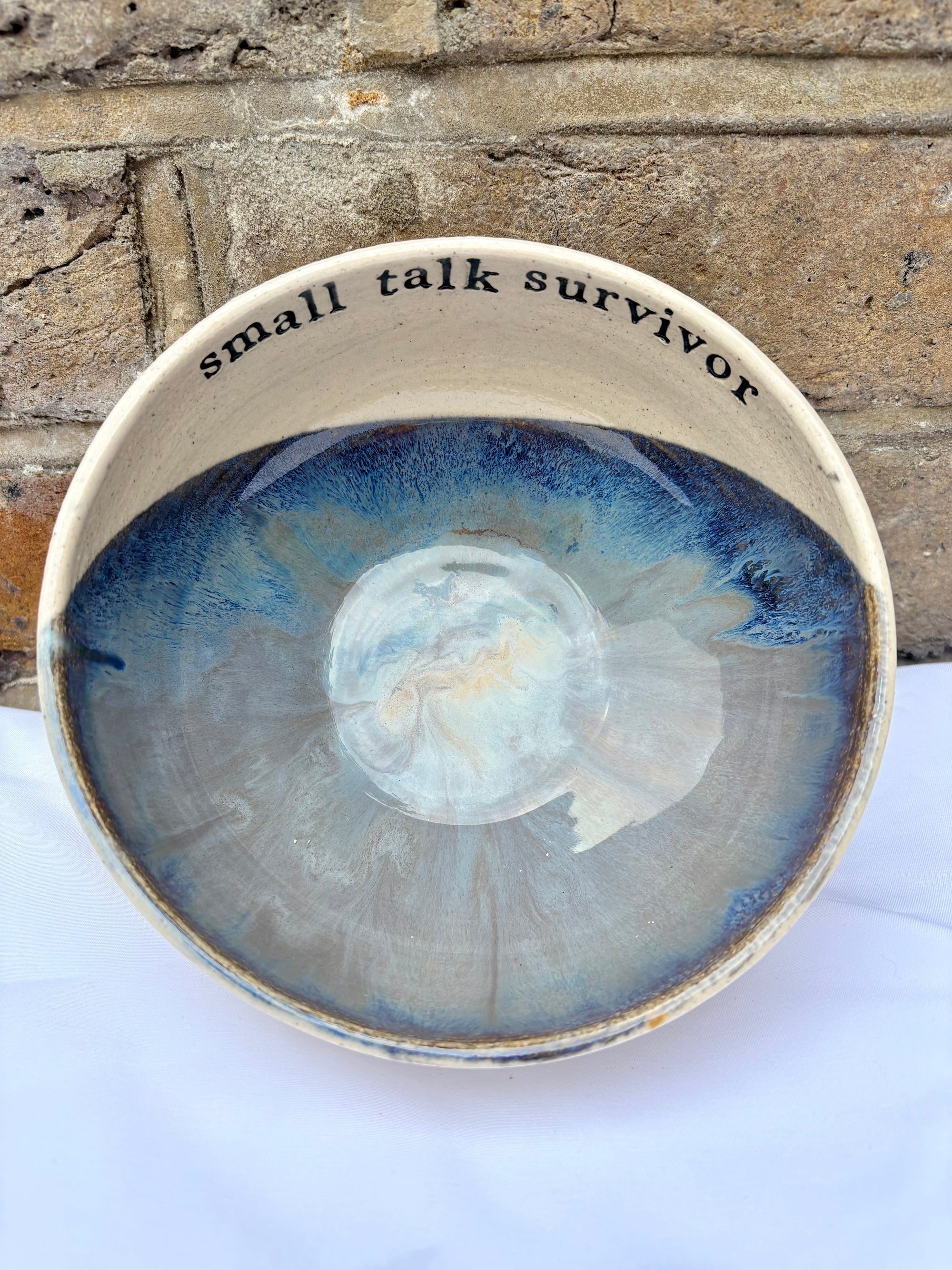 “small talk survivor" bowl (Lavender Sky)
