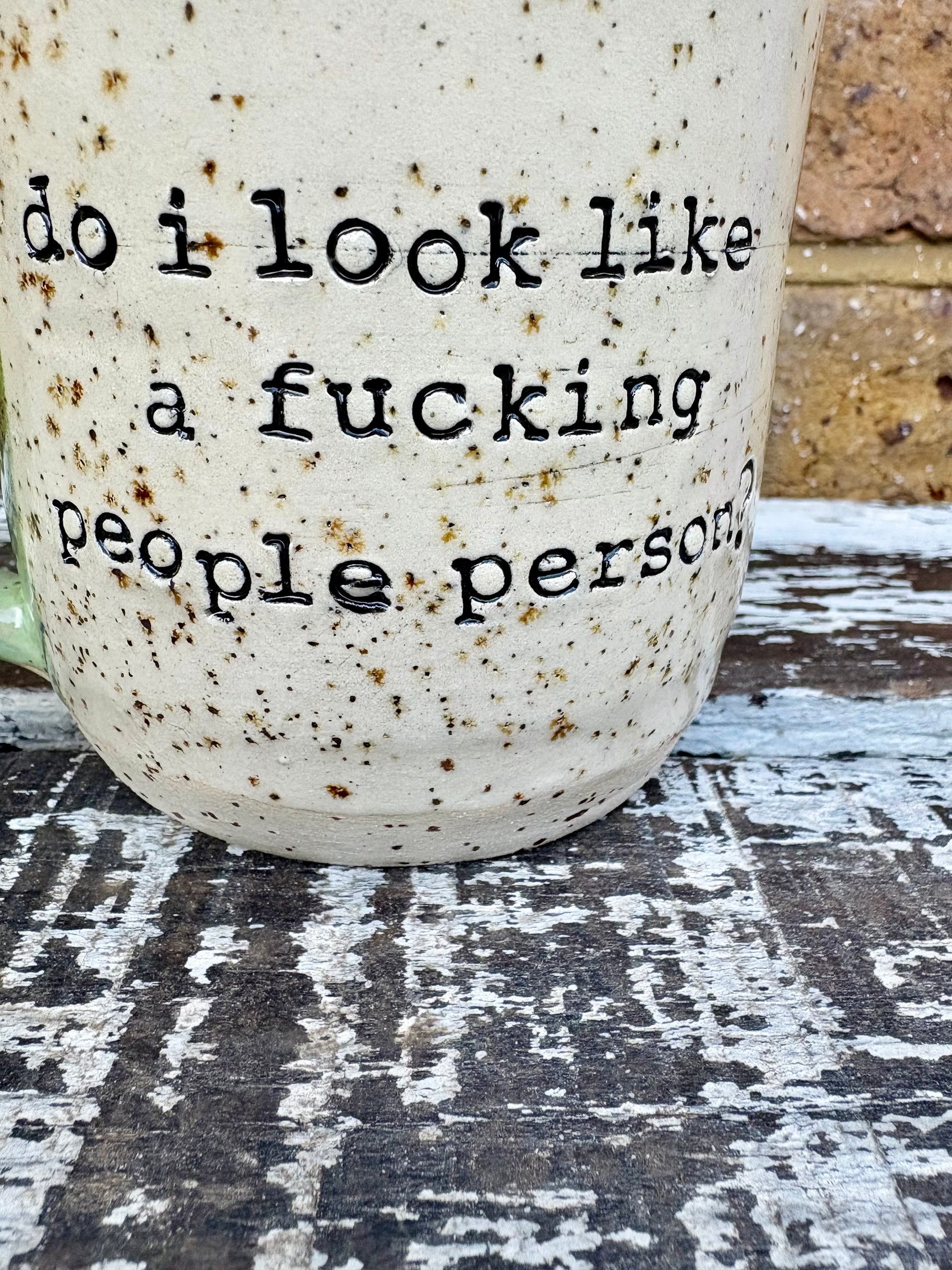 Do I look like a fucking People Person? mug (Green)
