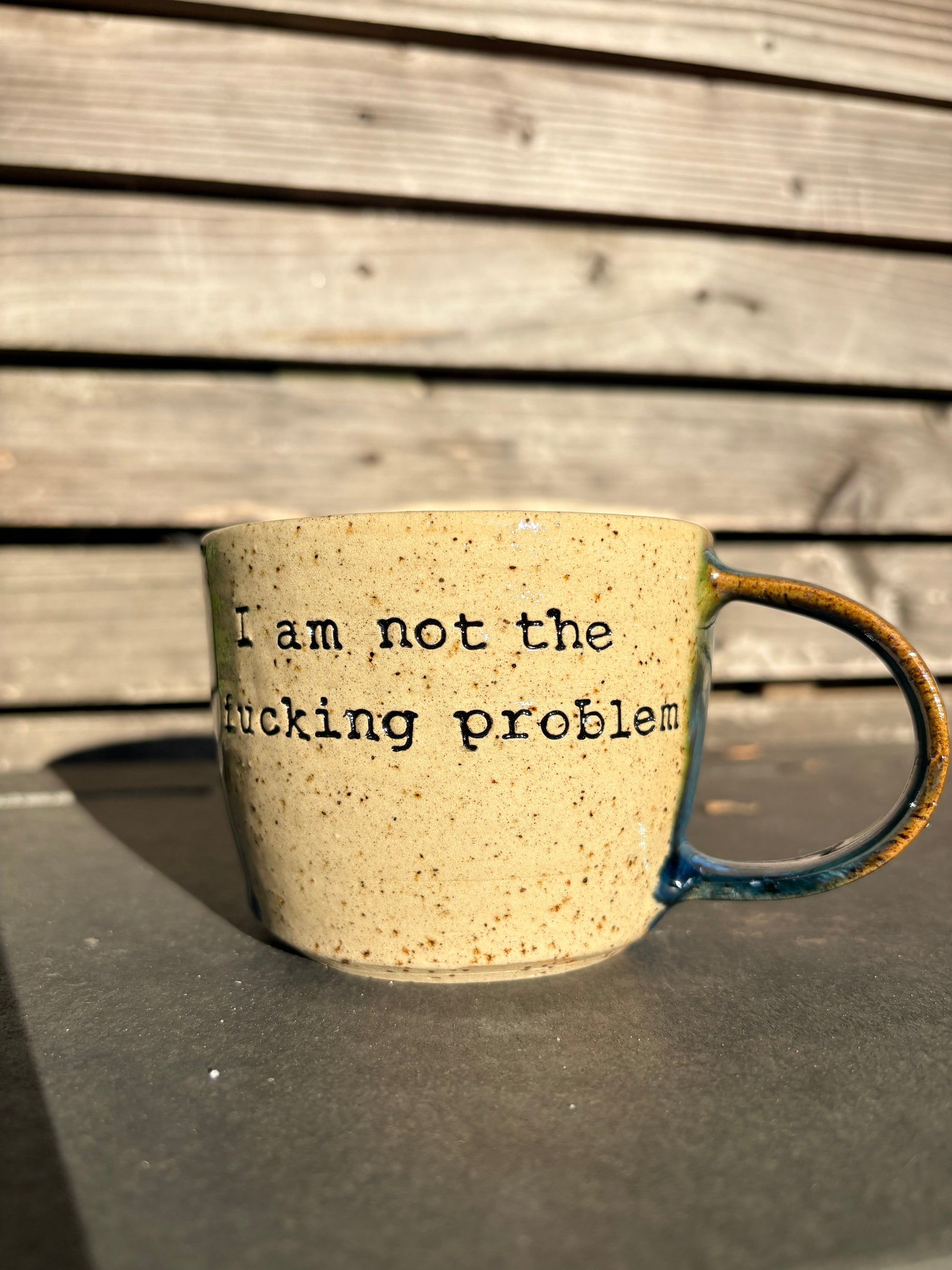 “I am not the fucking problem” (blue/greens)