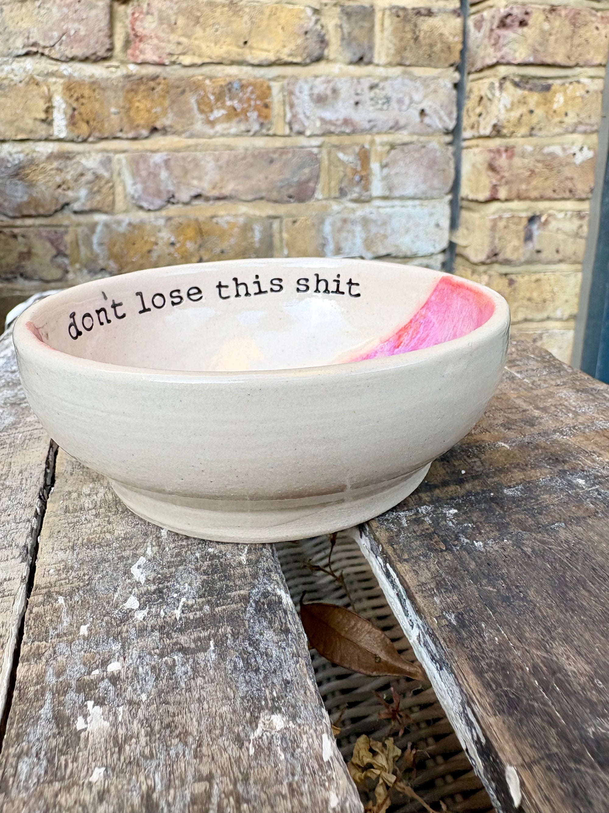"don't lose this shit" trinket dish (pink)