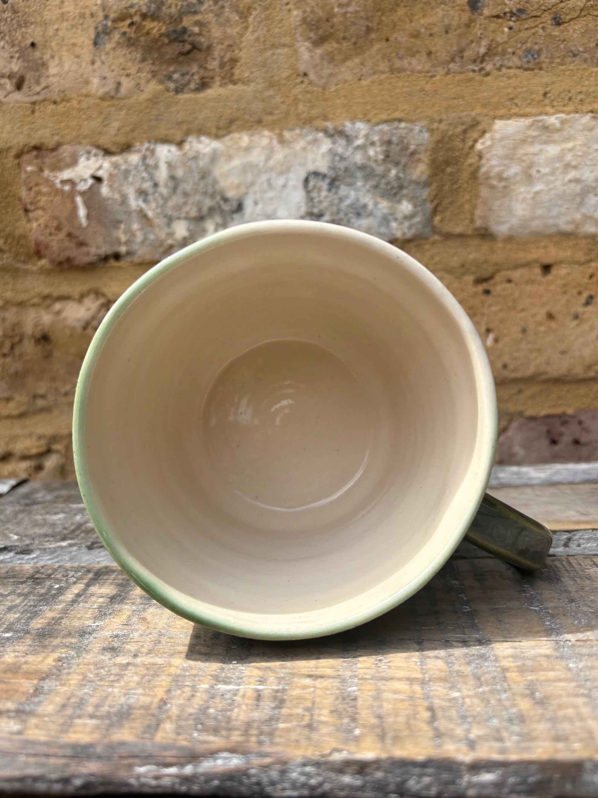 "menopausal and fresh out of fucks" mug (green)