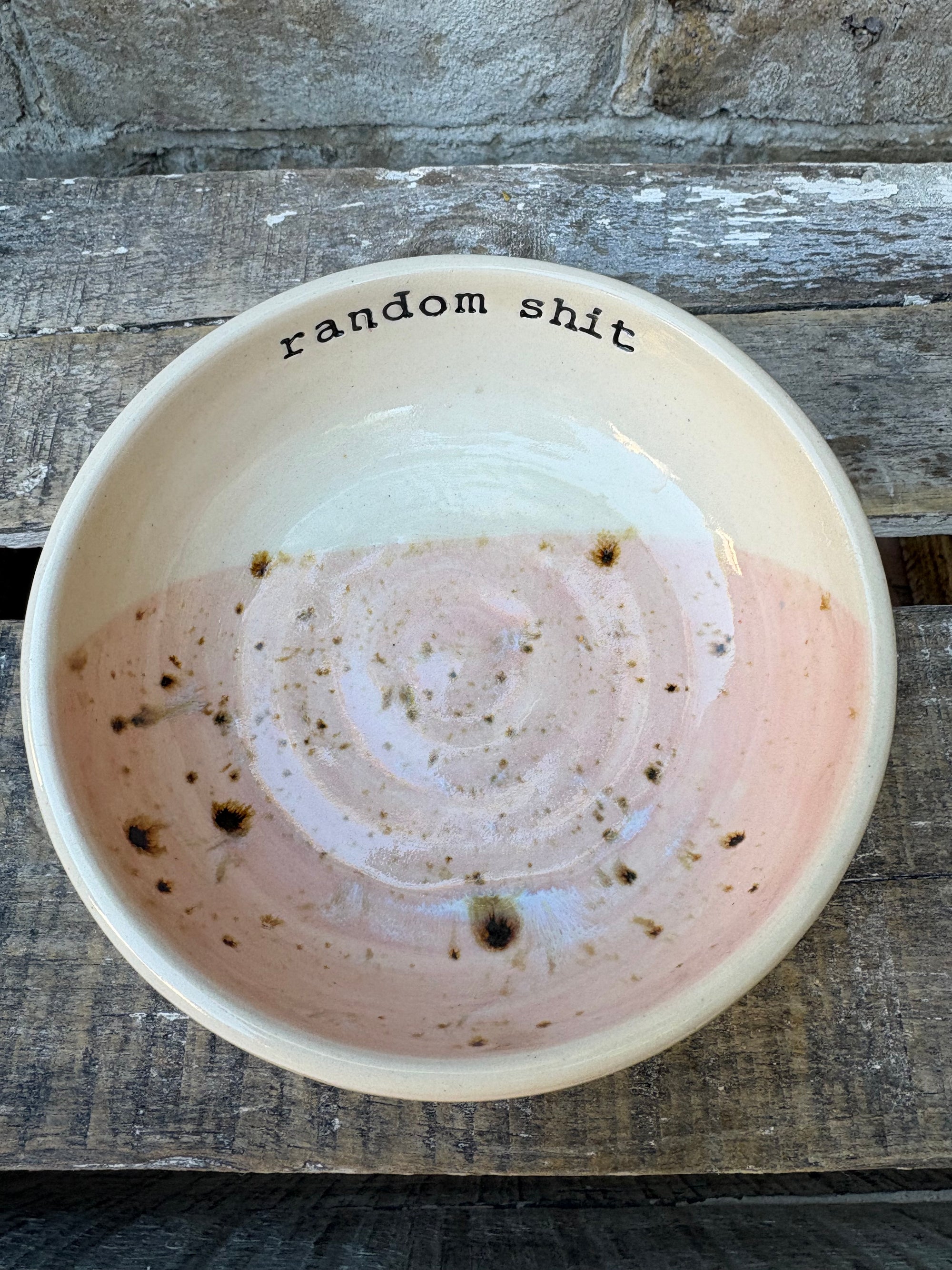 "random shit" trinket dish (light pink speckle)