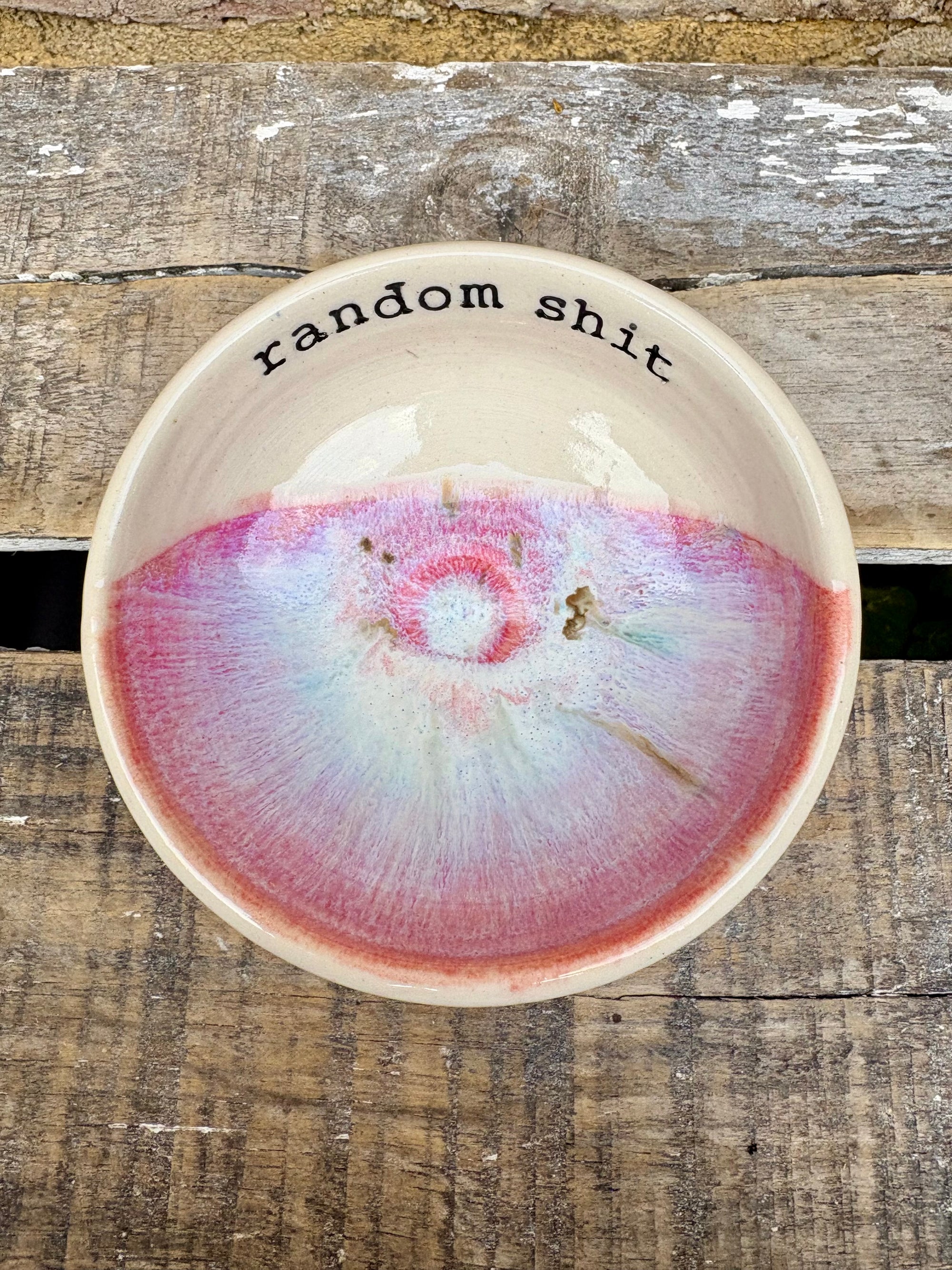 "random shit" trinket dish (pink)