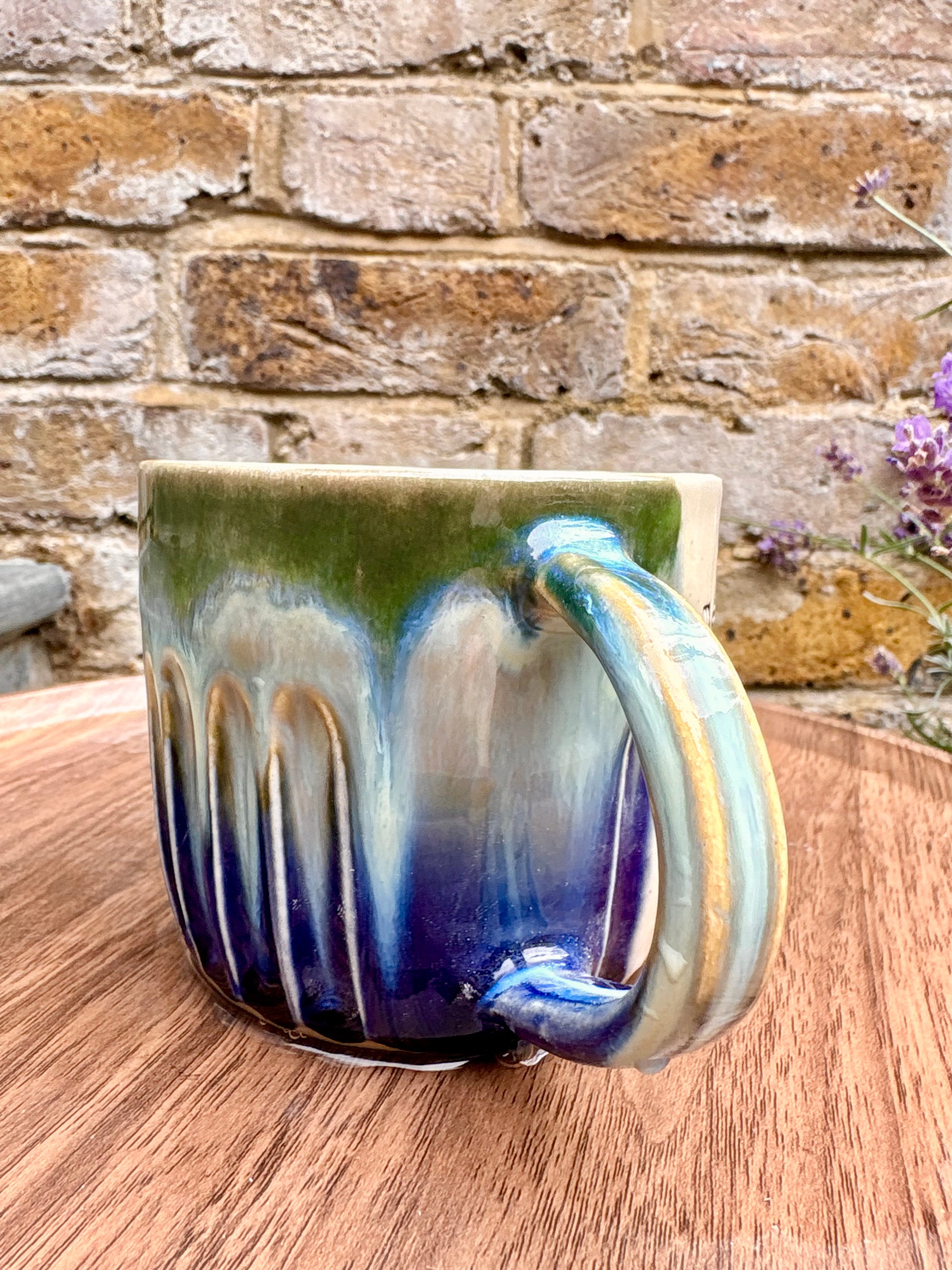 "menopausal and fresh out of fucks" mug (green/blue/ seconds)
