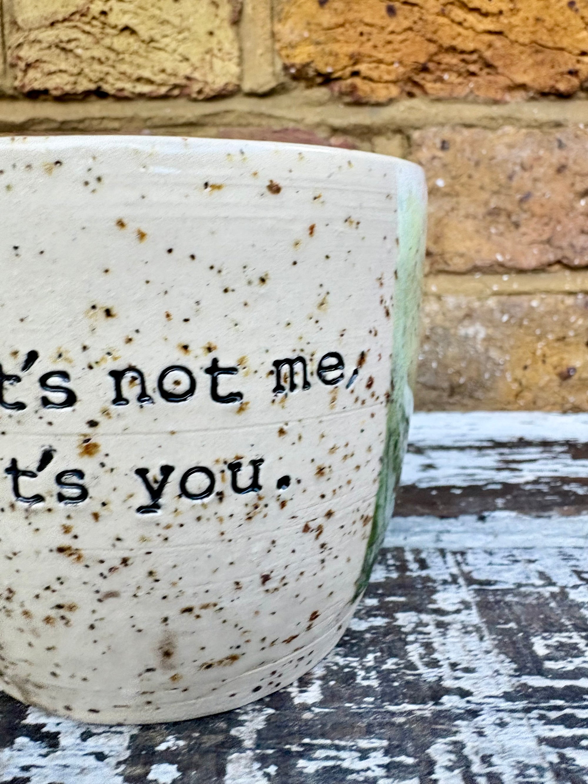 "it's not me, it's you." mug