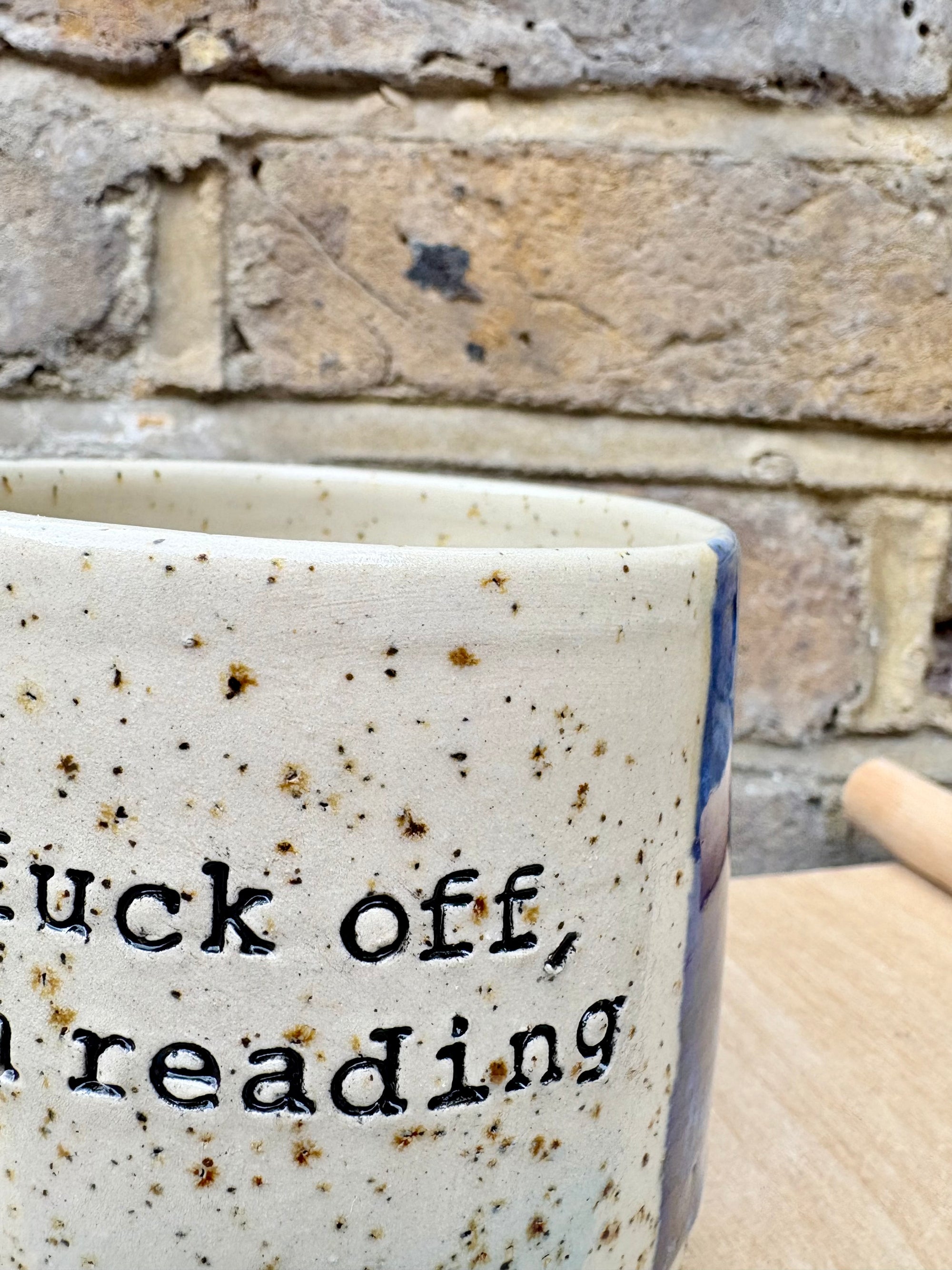 "Fuck off i'm reading" mug (deep blue)