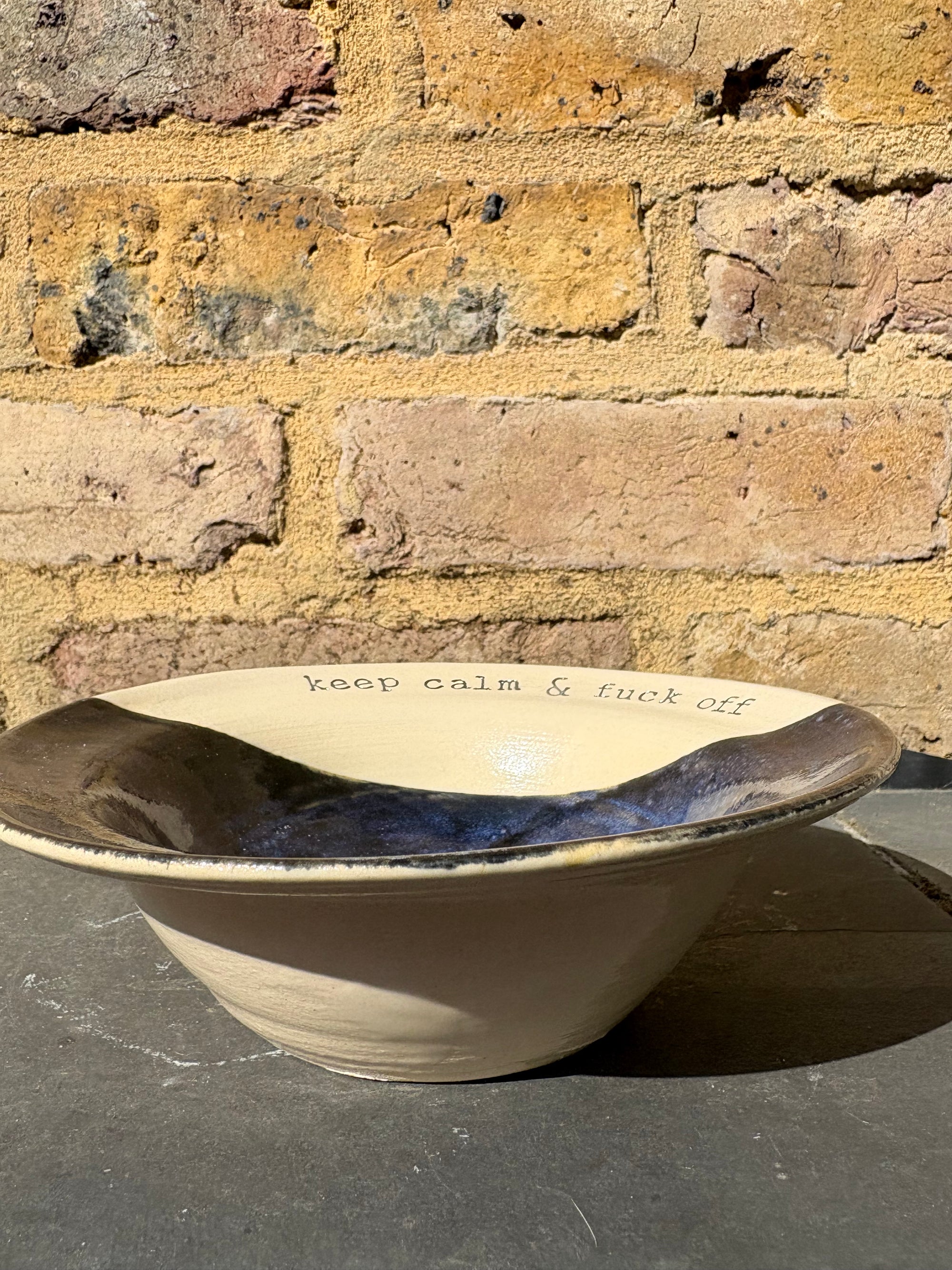 “keep calm and fuck off" bowl