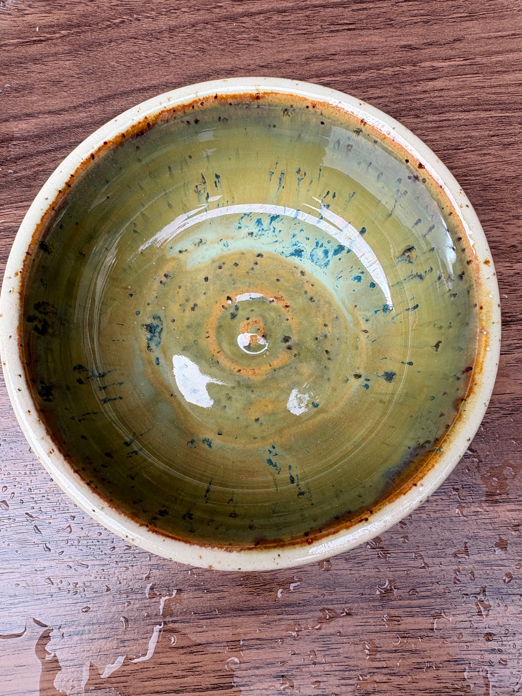 "random shit" trinket dish (green speckle)