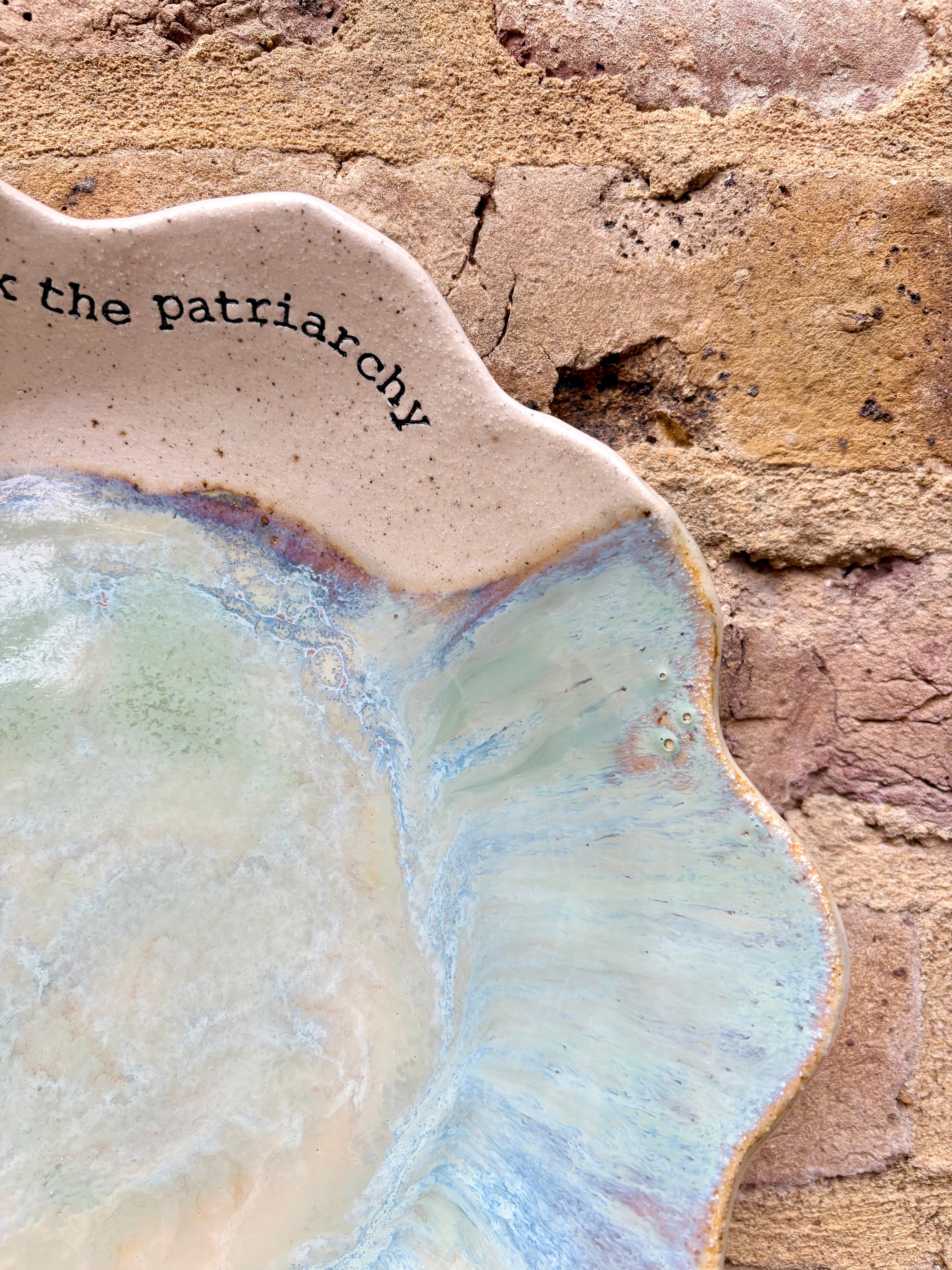 “fuck the patriarchy" large fruit bowl/dish