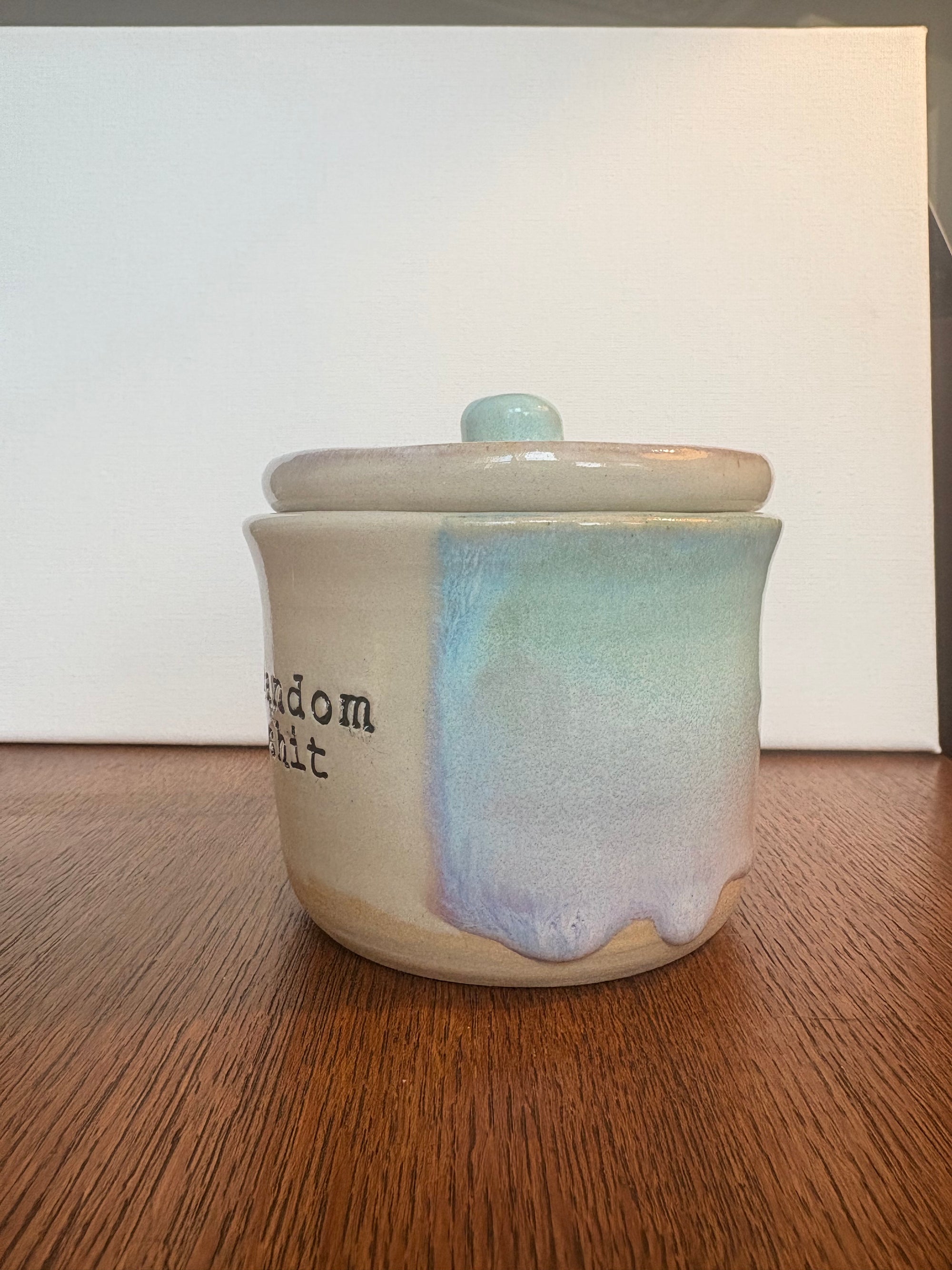 "random shit" lidded pot (oyster pink)
