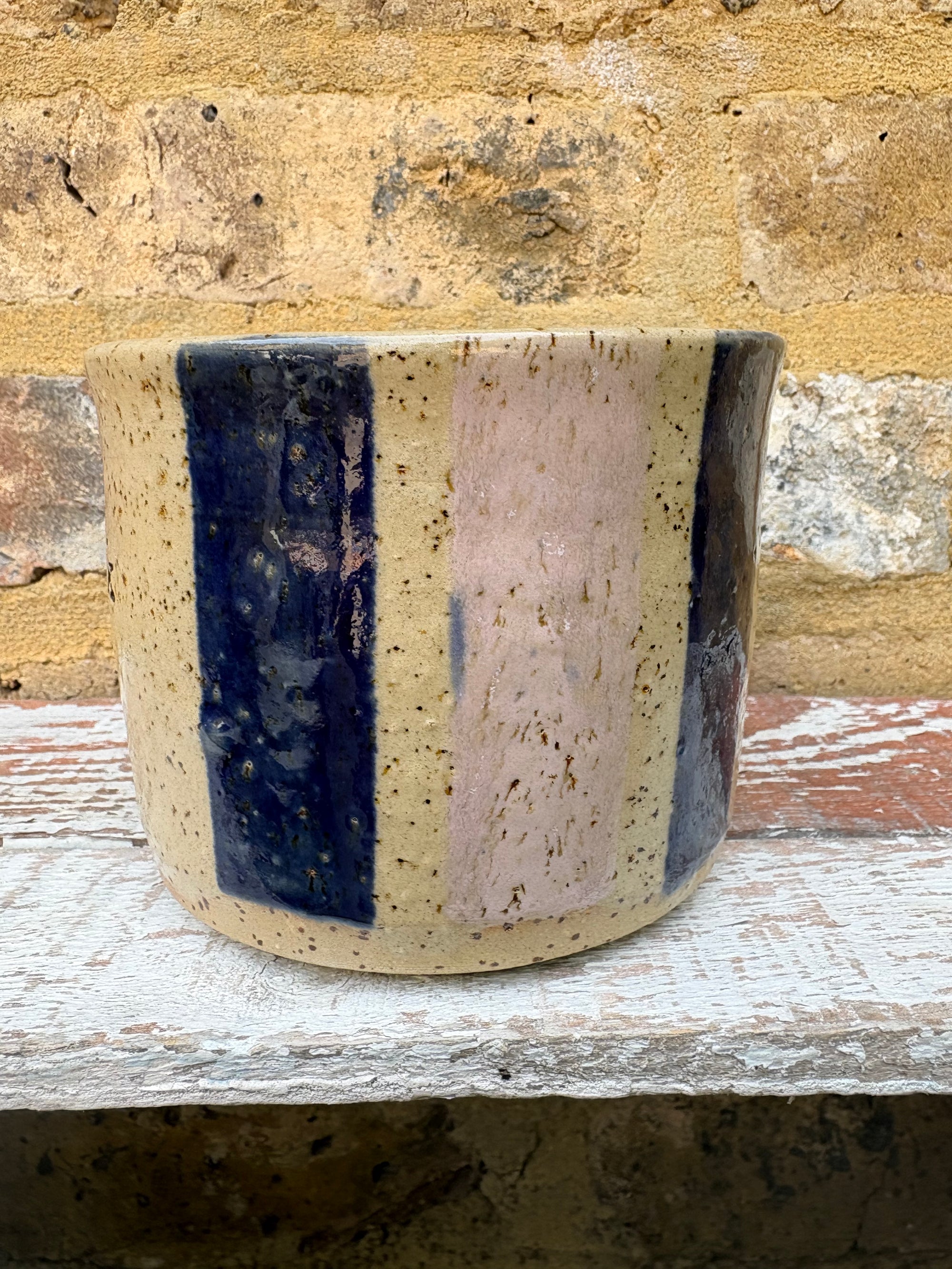"fork me” utensil holder (pink/blue stripe)