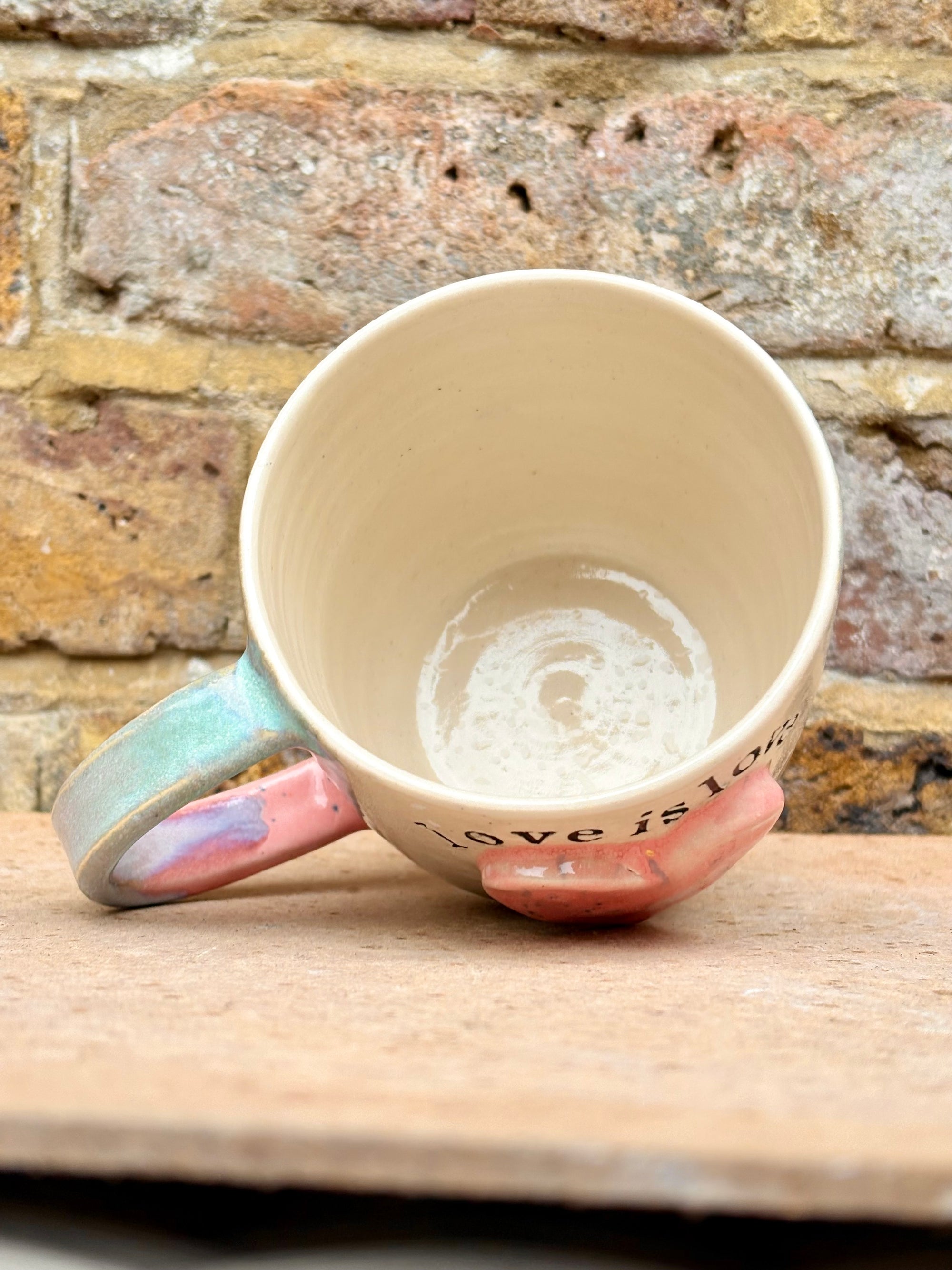 “love is love” mug (pink heart)