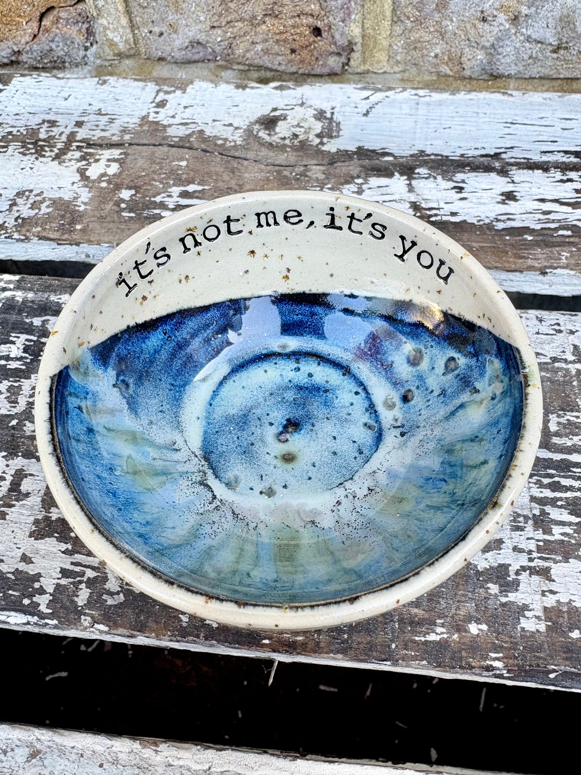 “It’s not me, it’s you” trinket dish (antique blue)