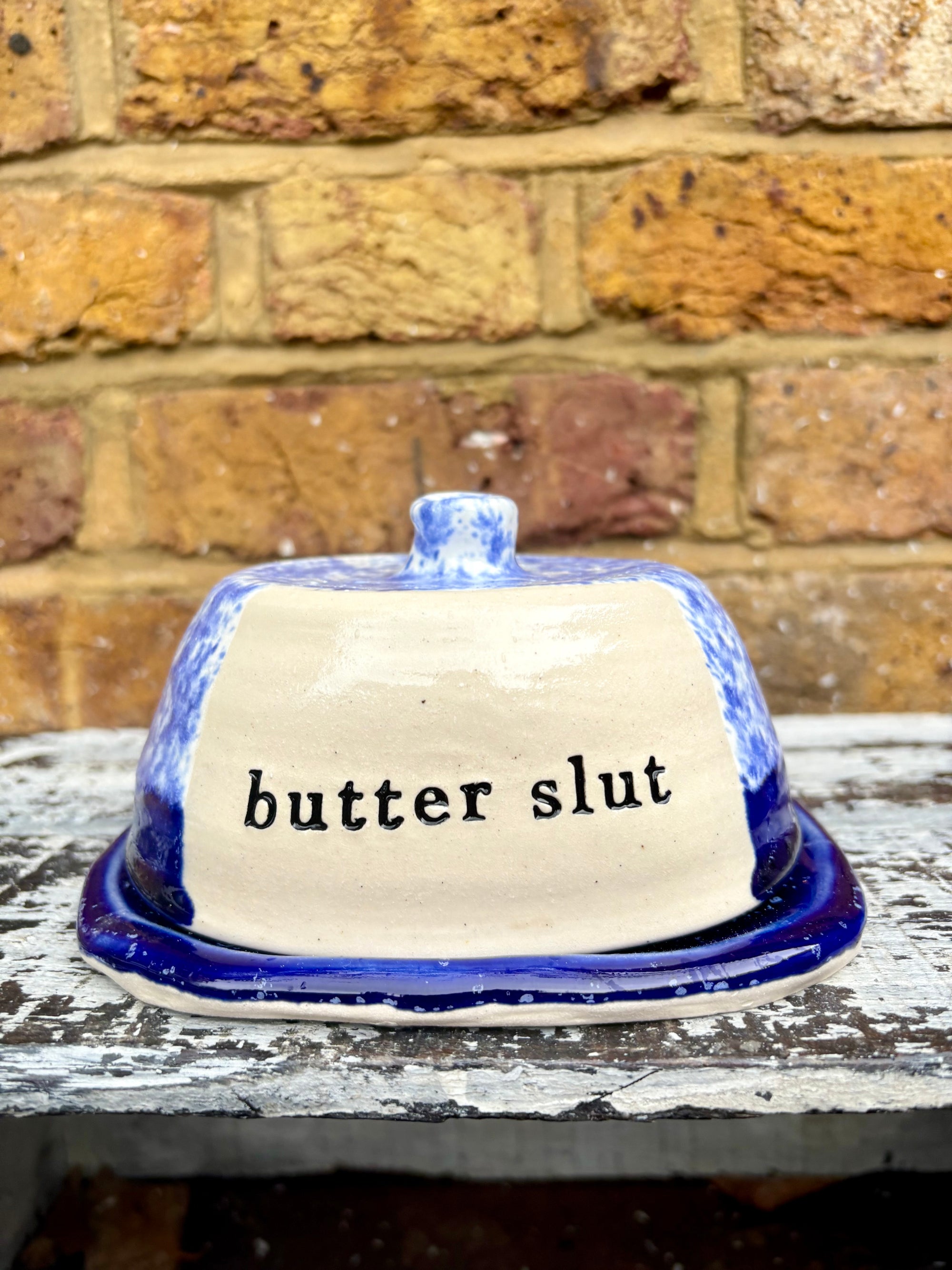 Butter Dish (butter slut, speckle blue/blue)